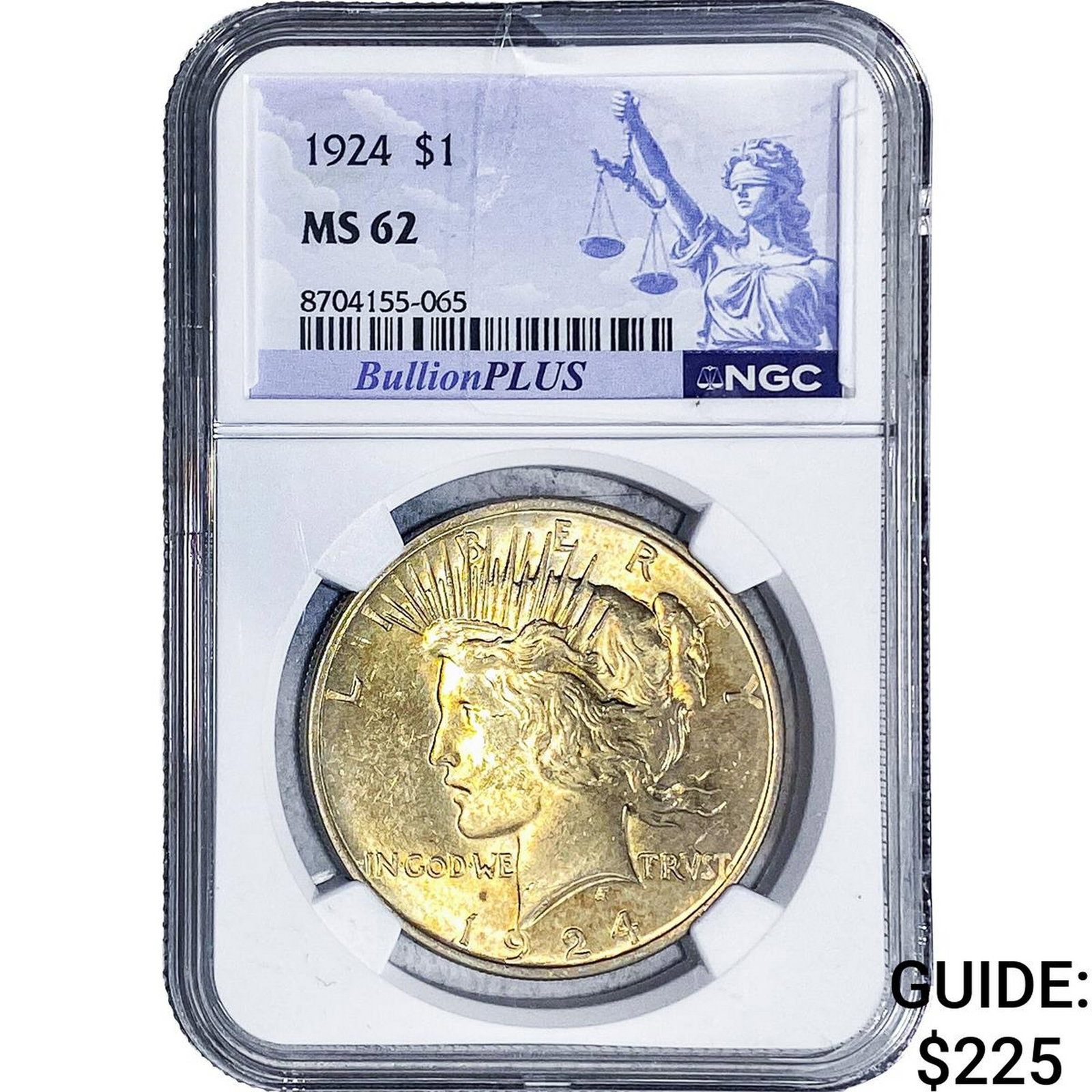 1924 Silver Peace Dollar NGC MS62 (1 of 2)