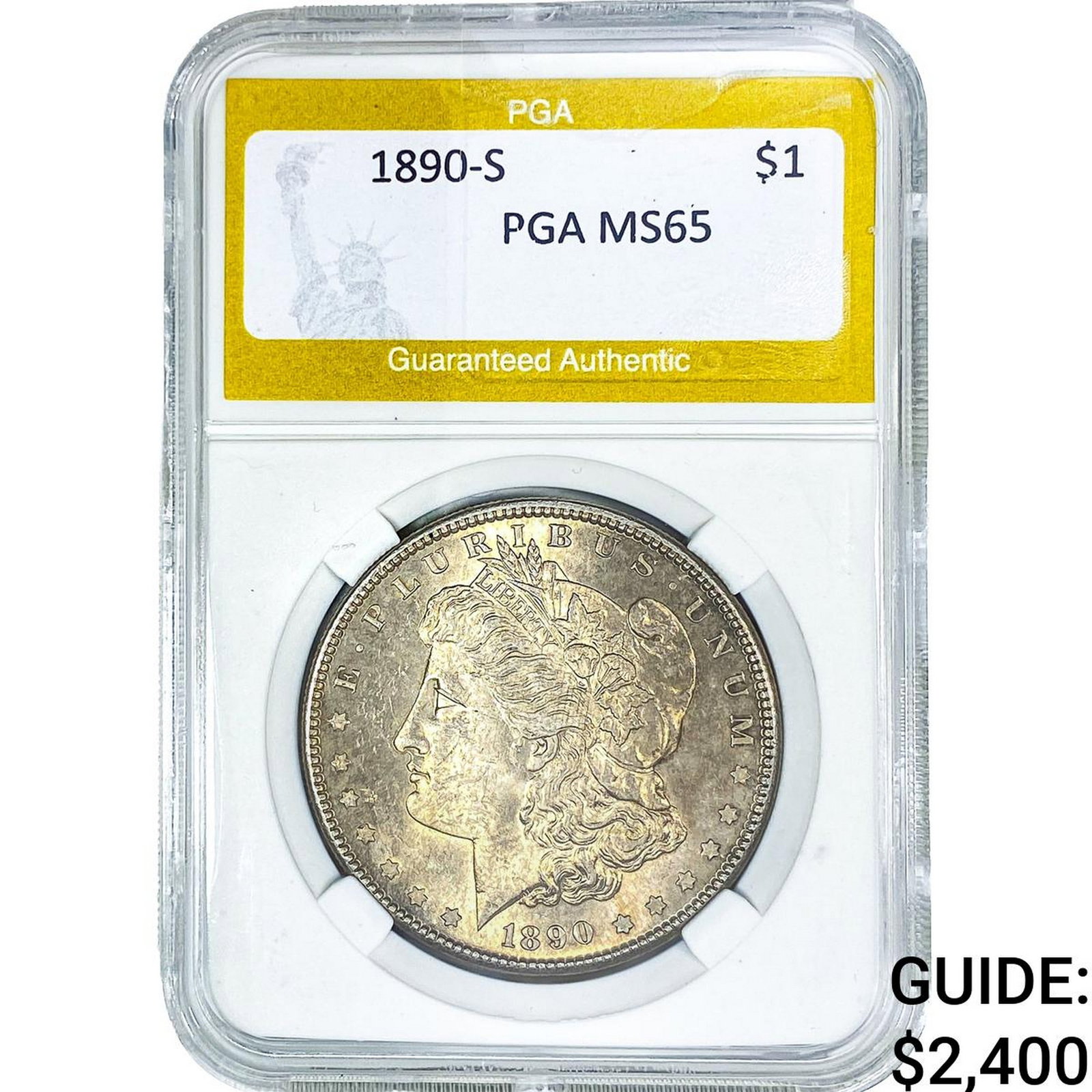 1890-S Morgan Silver Dollar PGA MS65 (1 of 2)