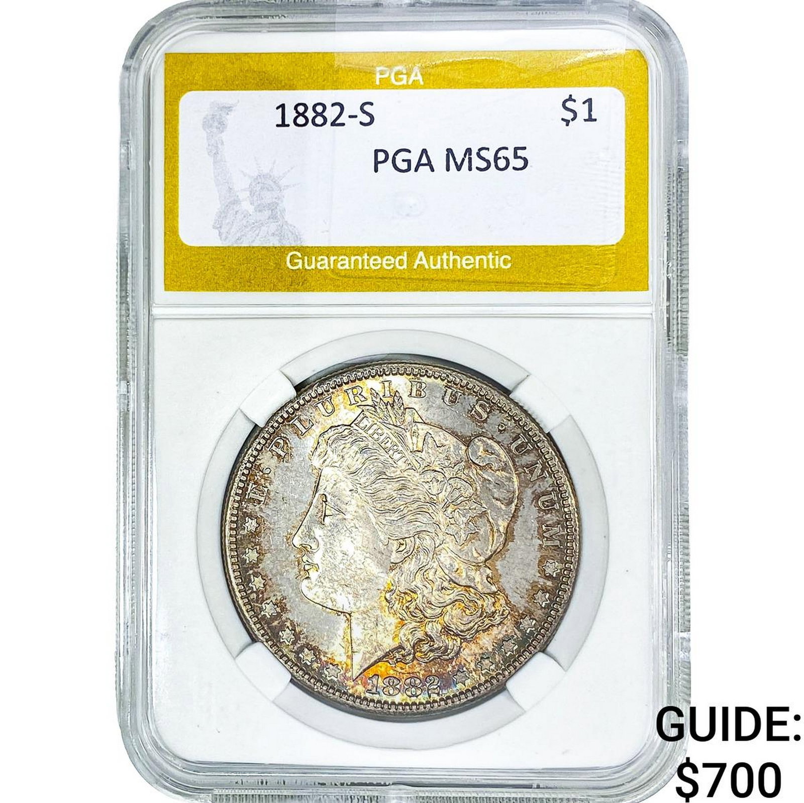 1882-S Morgan Silver Dollar PGA MS65: 1882-S Morgan Silver Dollar PGA MS65
