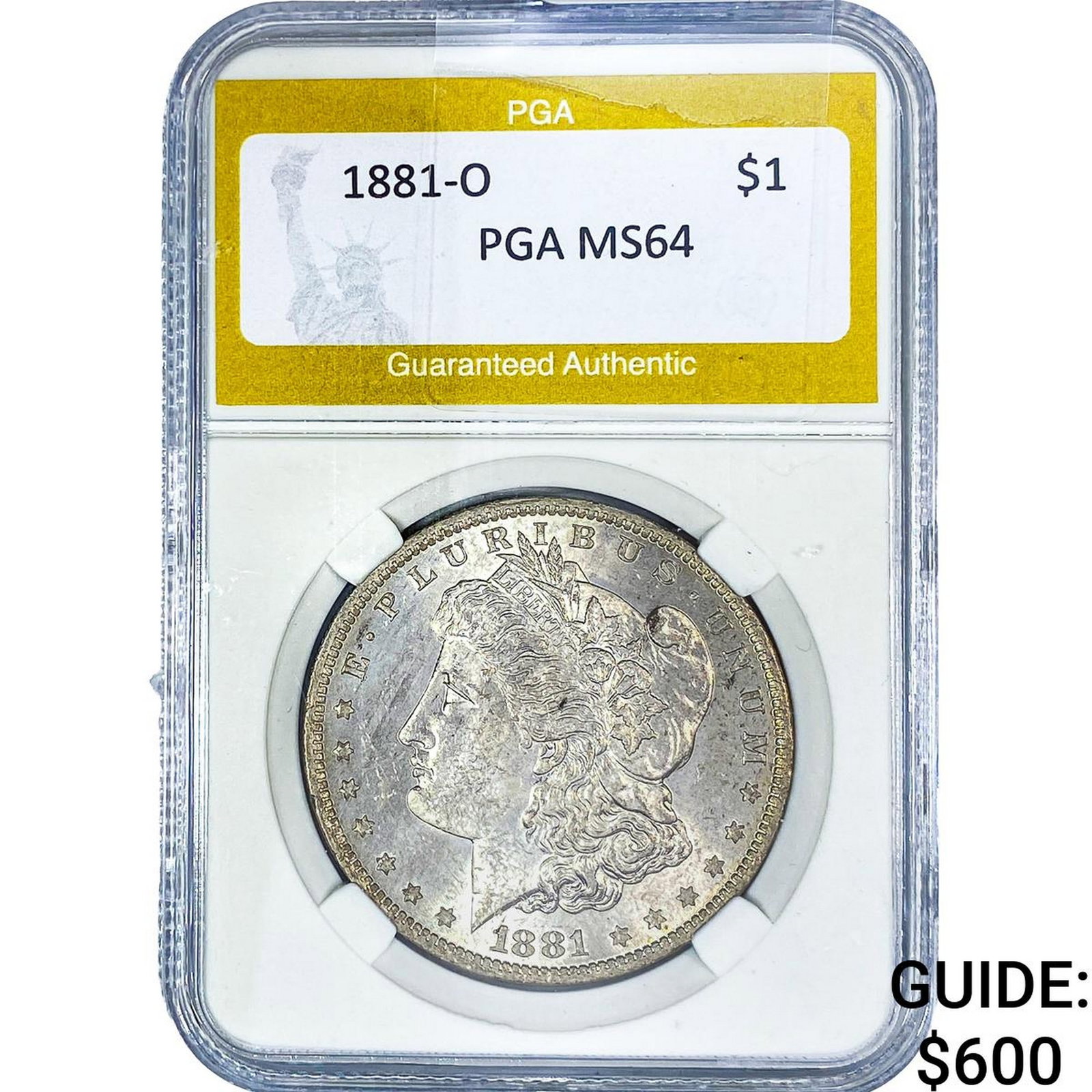 1881-O Morgan Silver Dollar PGA MS64: 1881-O Morgan Silver Dollar PGA MS64
