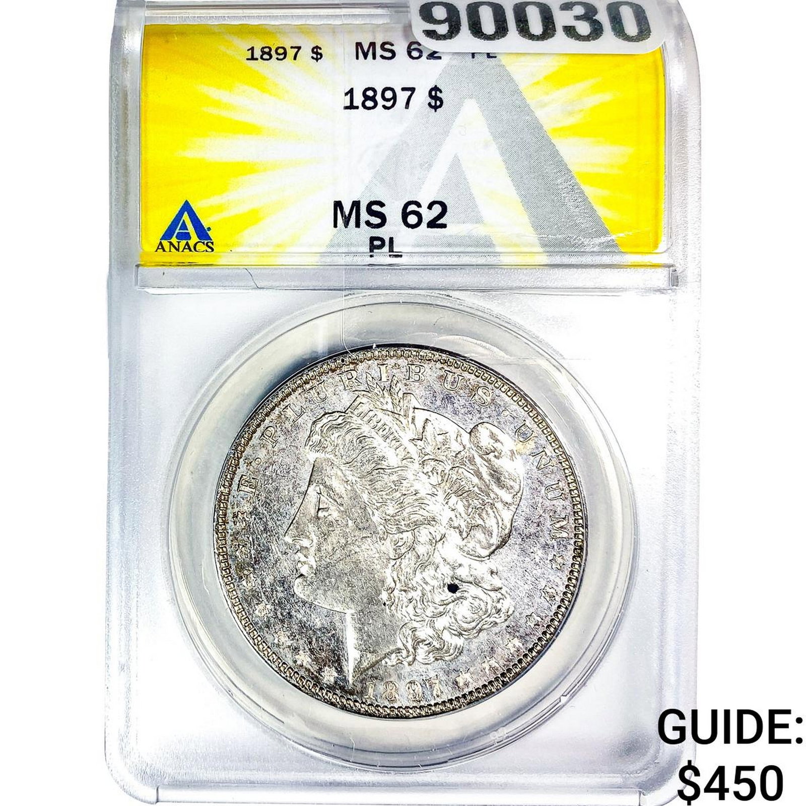 1897 Morgan Silver Dollar ANACS MS62 PL: 1897 Morgan Silver Dollar ANACS MS62 PL