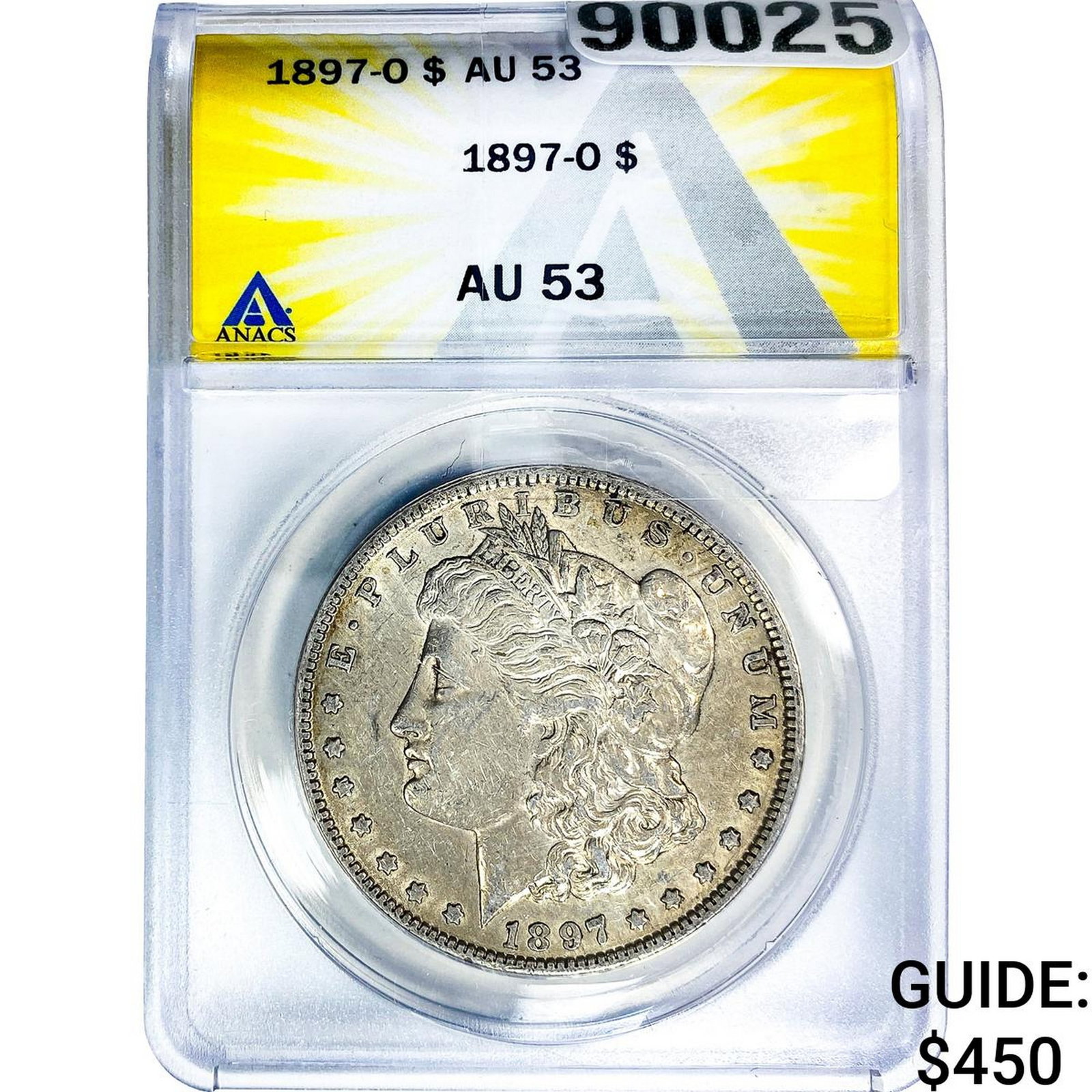 1897-O Morgan Silver Dollar ANACS AU53: 1897-O Morgan Silver Dollar ANACS AU53