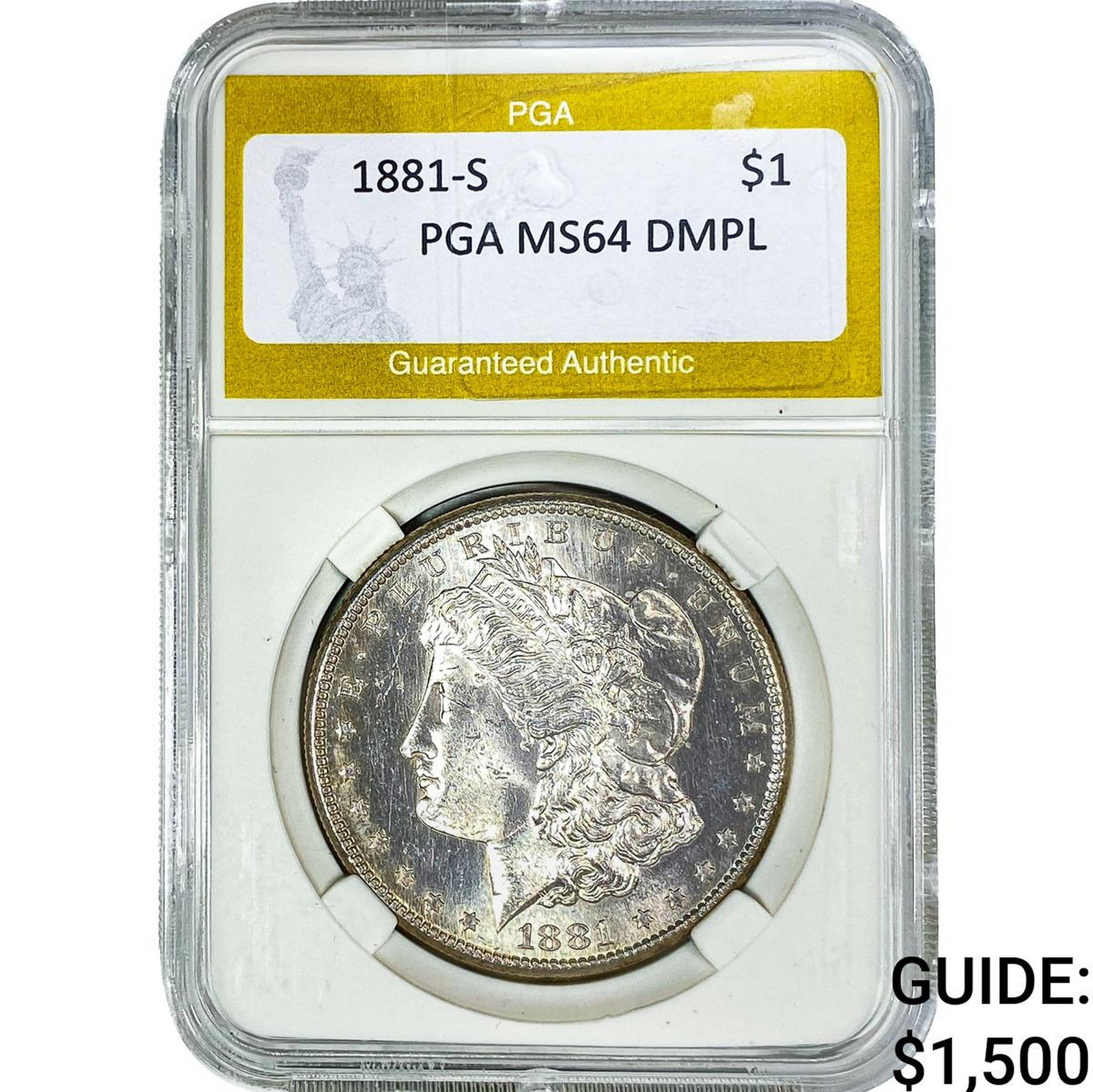 1881-S Morgan Silver Dollar PGA MS64 DMPL: 1881-S Morgan Silver Dollar PGA MS64 DMPL