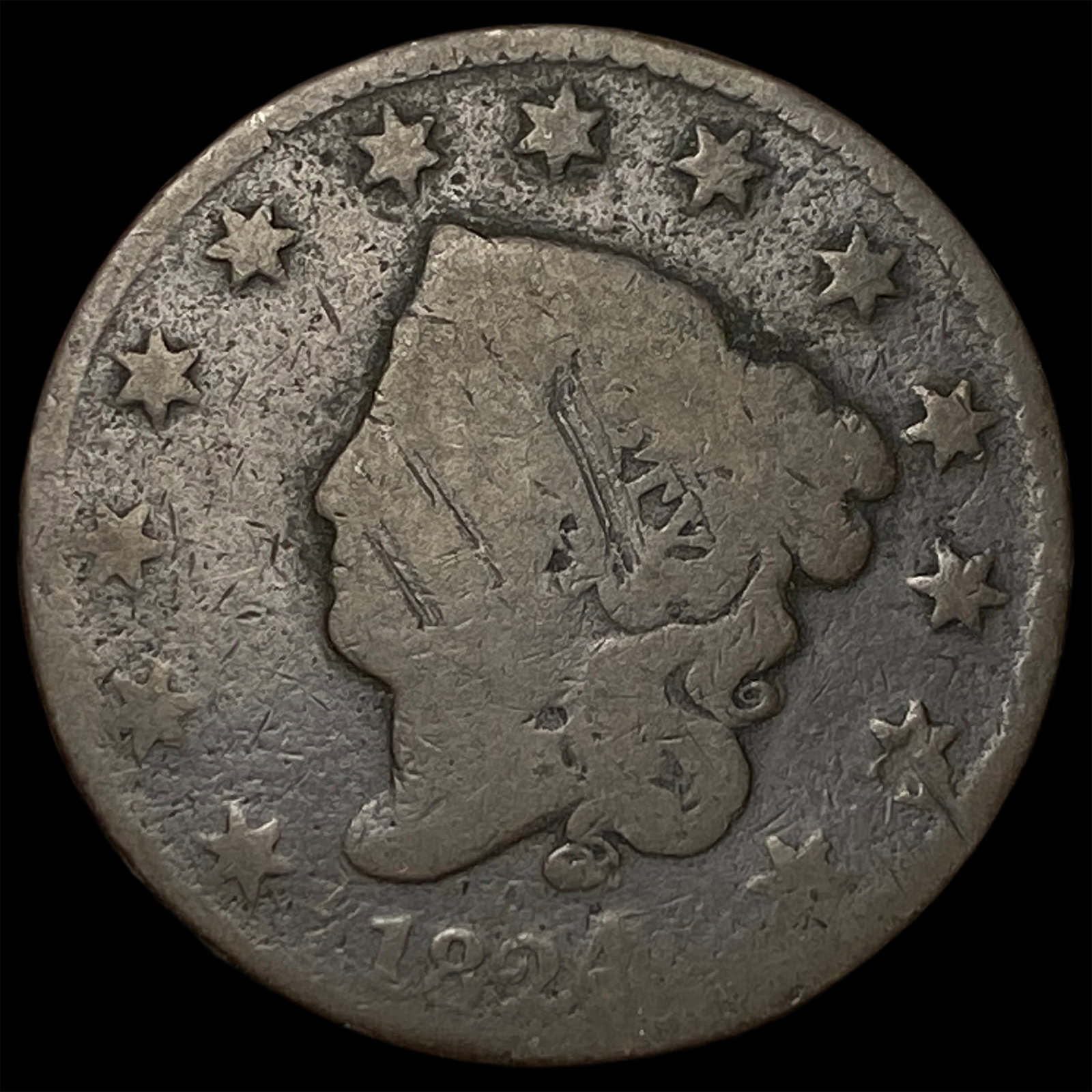 1824 Coronet Head Large Cent LIGHTLY CIRCULATED: 1824 Coronet Head Large Cent LIGHTLY CIRCULATED