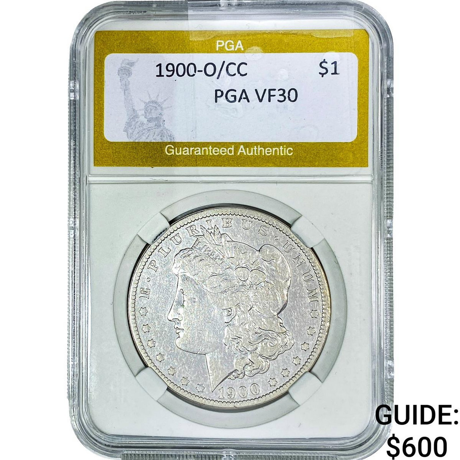 1900-O/CC Morgan Silver Dollar PGA VF30: 1900-O/CC Morgan Silver Dollar PGA VF30