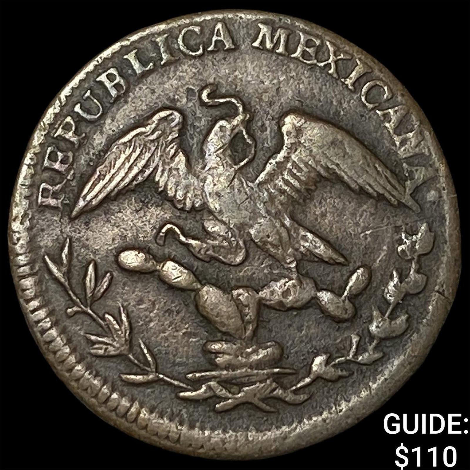 1834 Mexico First Republic Copper 1/8 Real (1 of 2)