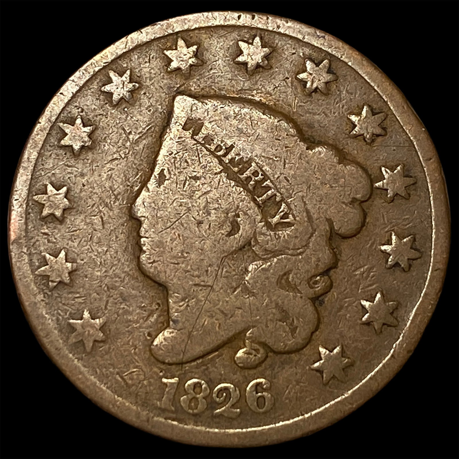 1826 Coronet Head Large Cent LIGHTLY CIRCULATED: 1826 Coronet Head Large Cent LIGHTLY CIRCULATED