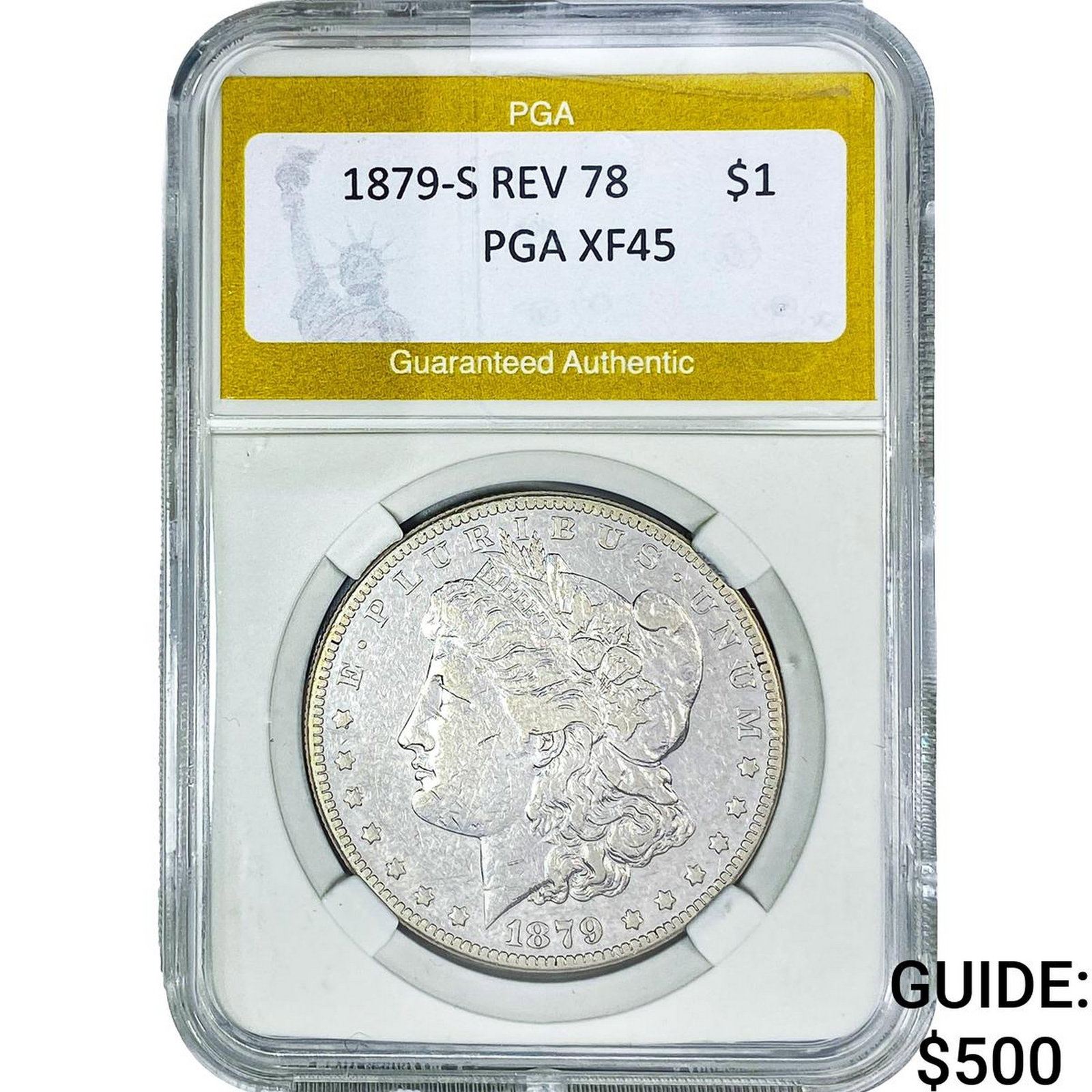 1879-S Rev 78 Morgan Silver Dollar PGA XF45: 1879-S Rev 78 Morgan Silver Dollar PGA XF45