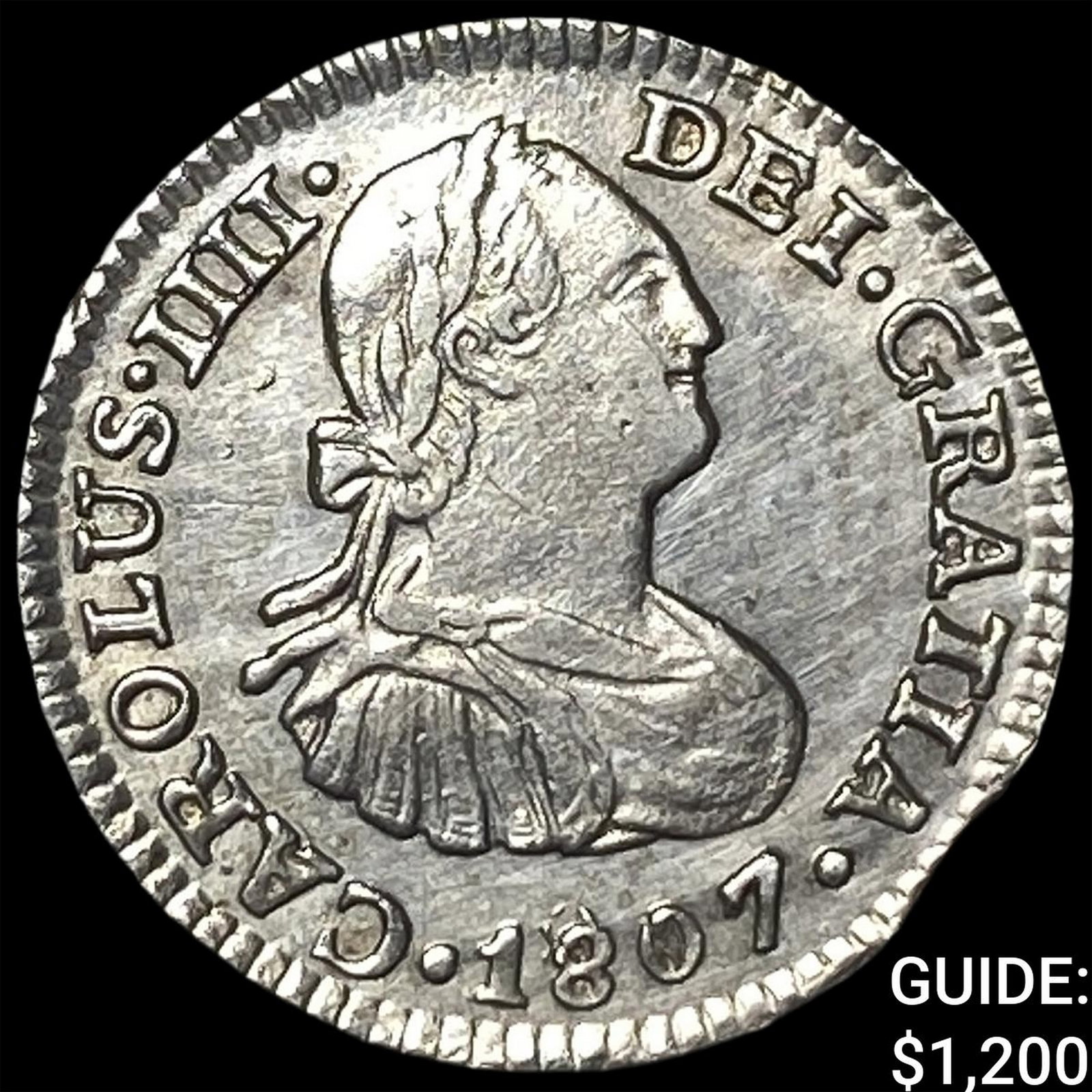 1807-TH Mexico Charles IV SIlver 1/2 Real (1 of 2)