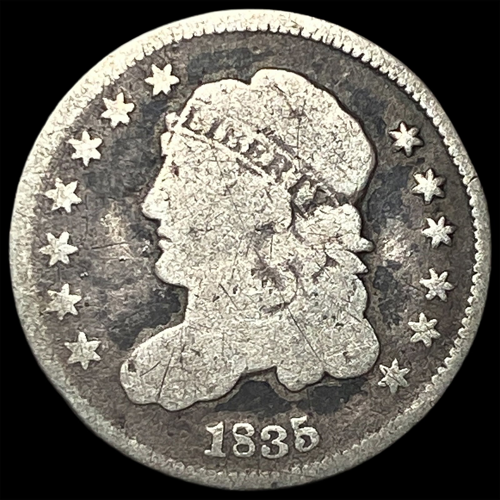 1835 Capped Bust Half Dime NICELY CIRCULATED (1 of 2)