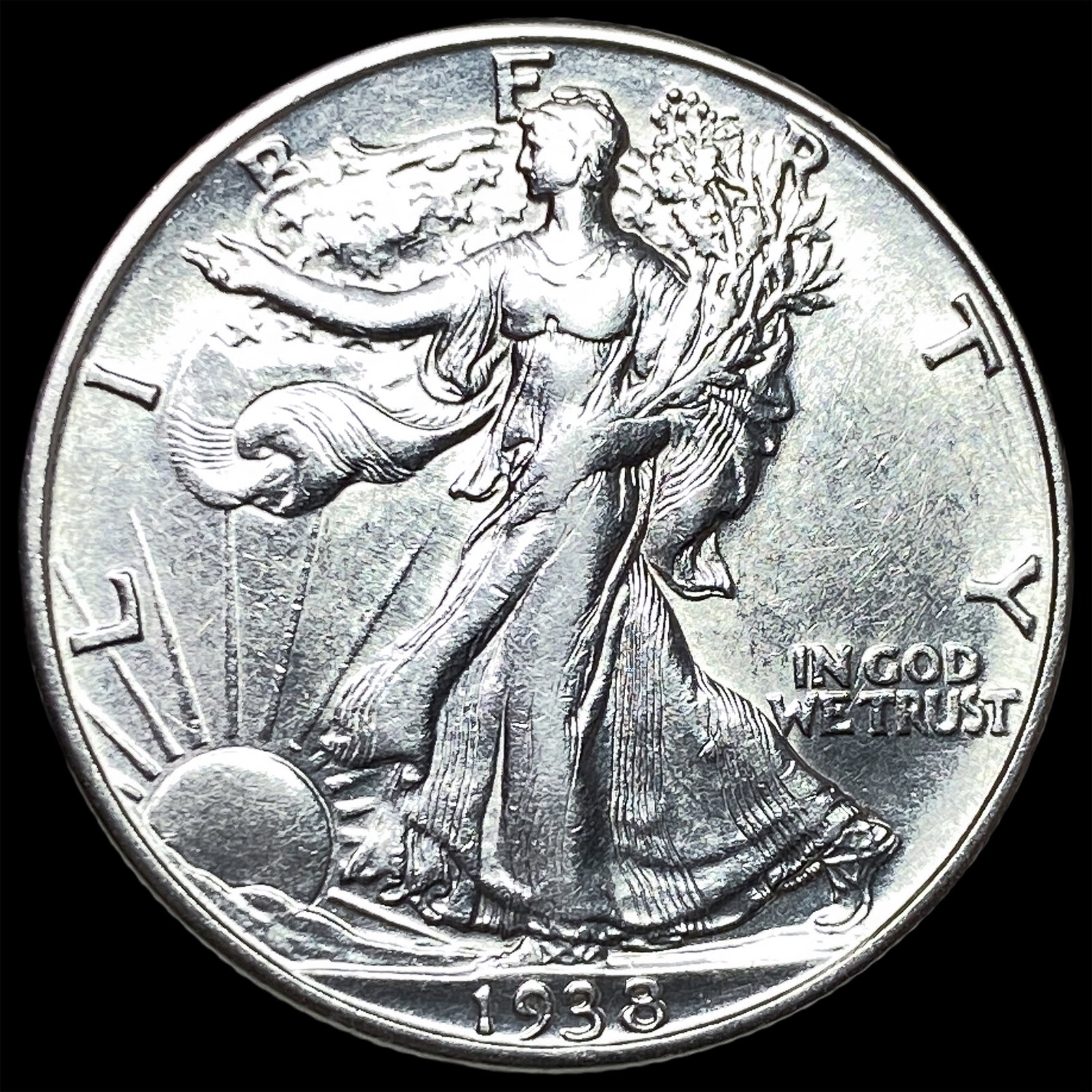 1938-D Silver Walking Liberty Half Dollar CHOICE AU: 1938-D Silver Walking Liberty Half Dollar CHOICE AU