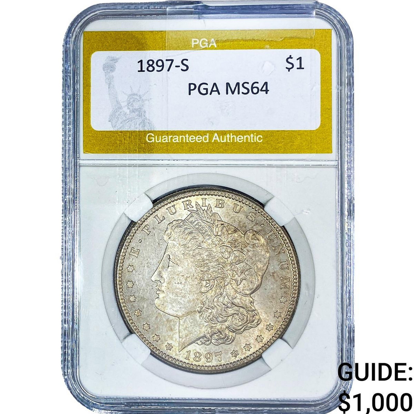 1897-S Morgan Silver Dollar PGA MS64: 1897-S Morgan Silver Dollar PGA MS64