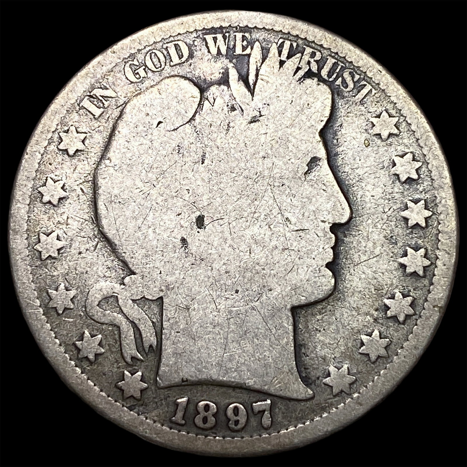 1897-S Barber Half Dollar NICELY CIRCULATED (1 of 2)