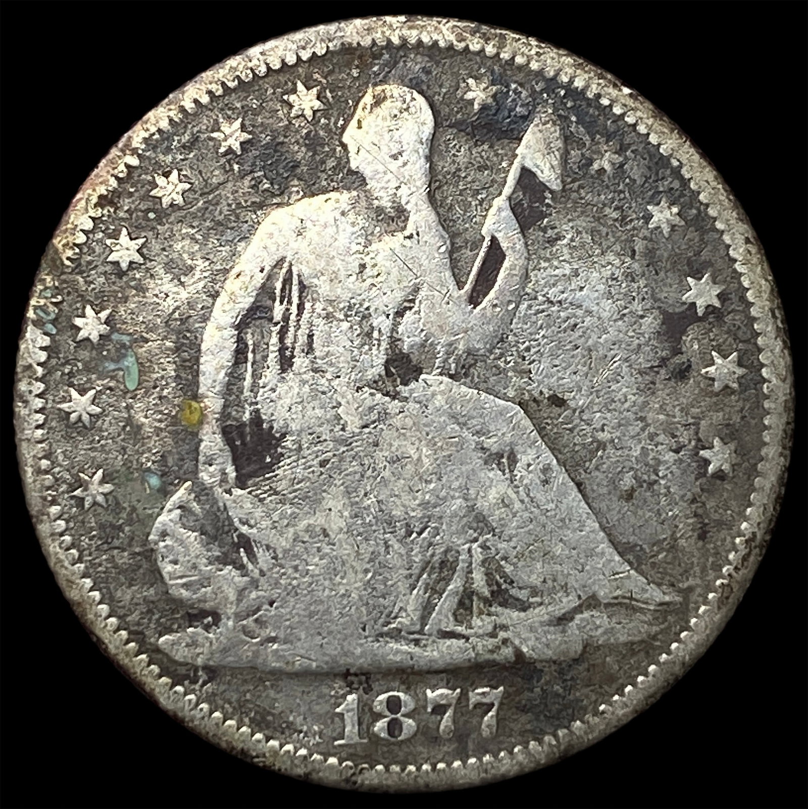 1877-S Silver Seated Liberty Half Dollar LIGHTLY CIRCULATED: 1877-S Silver Seated Liberty Half Dollar LIGHTLY CIRCULATED