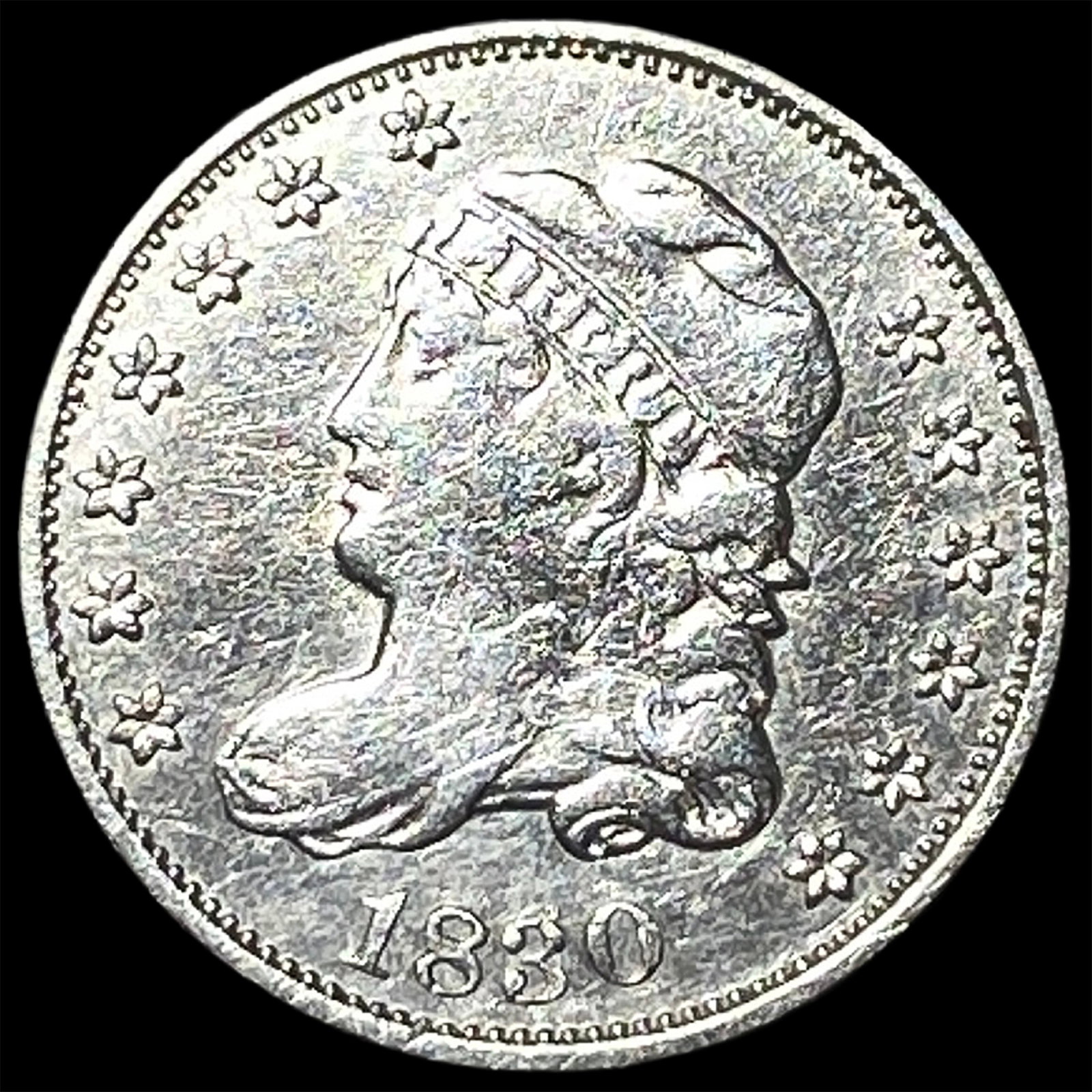 1830 Capped Bust Half Dime CLOSELY UNCIRCULATED: 1830 Capped Bust Half Dime CLOSELY UNCIRCULATED