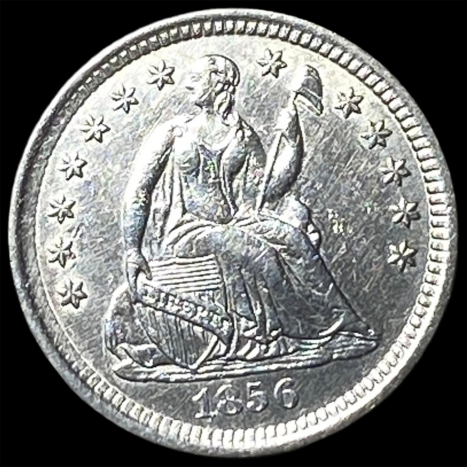 1856 Silver Seated Liberty Half Dime UNCIRCULATED: 1856 Silver Seated Liberty Half Dime UNCIRCULATED