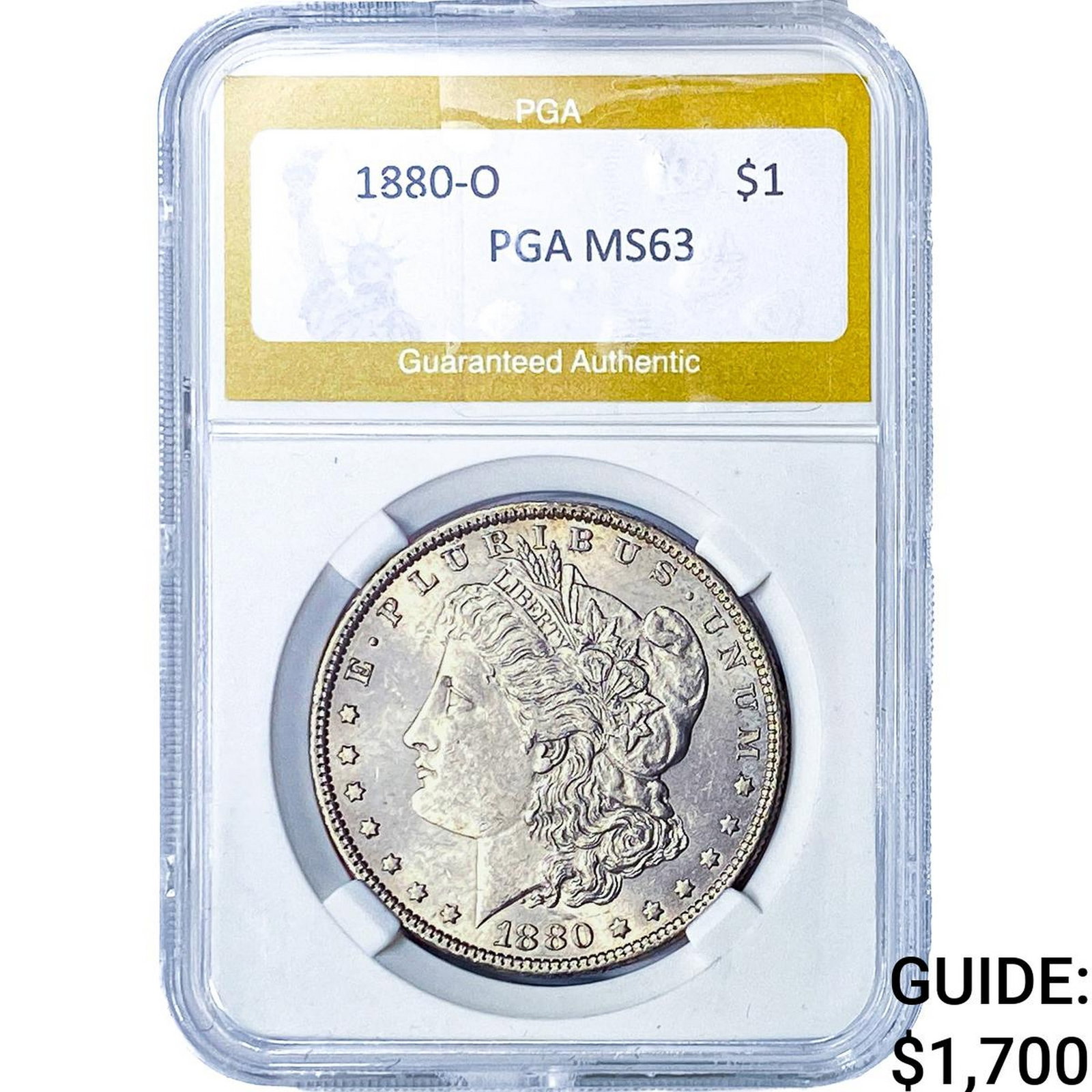 1880-O Morgan Silver Dollar PGA MS63: 1880-O Morgan Silver Dollar PGA MS63