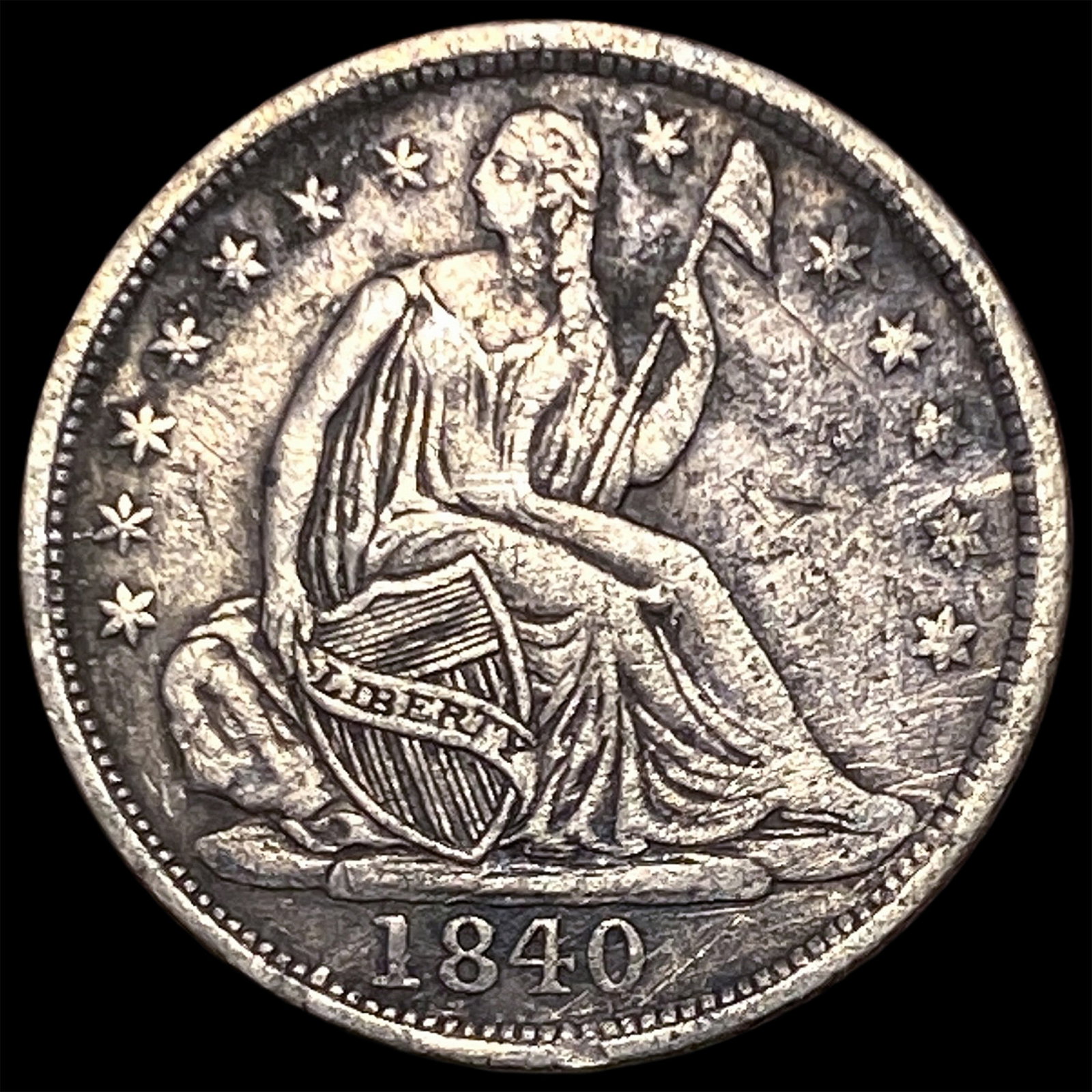 1840 Seated Liberty Half Dime NEARLY UNCIRCULATED (1 of 2)