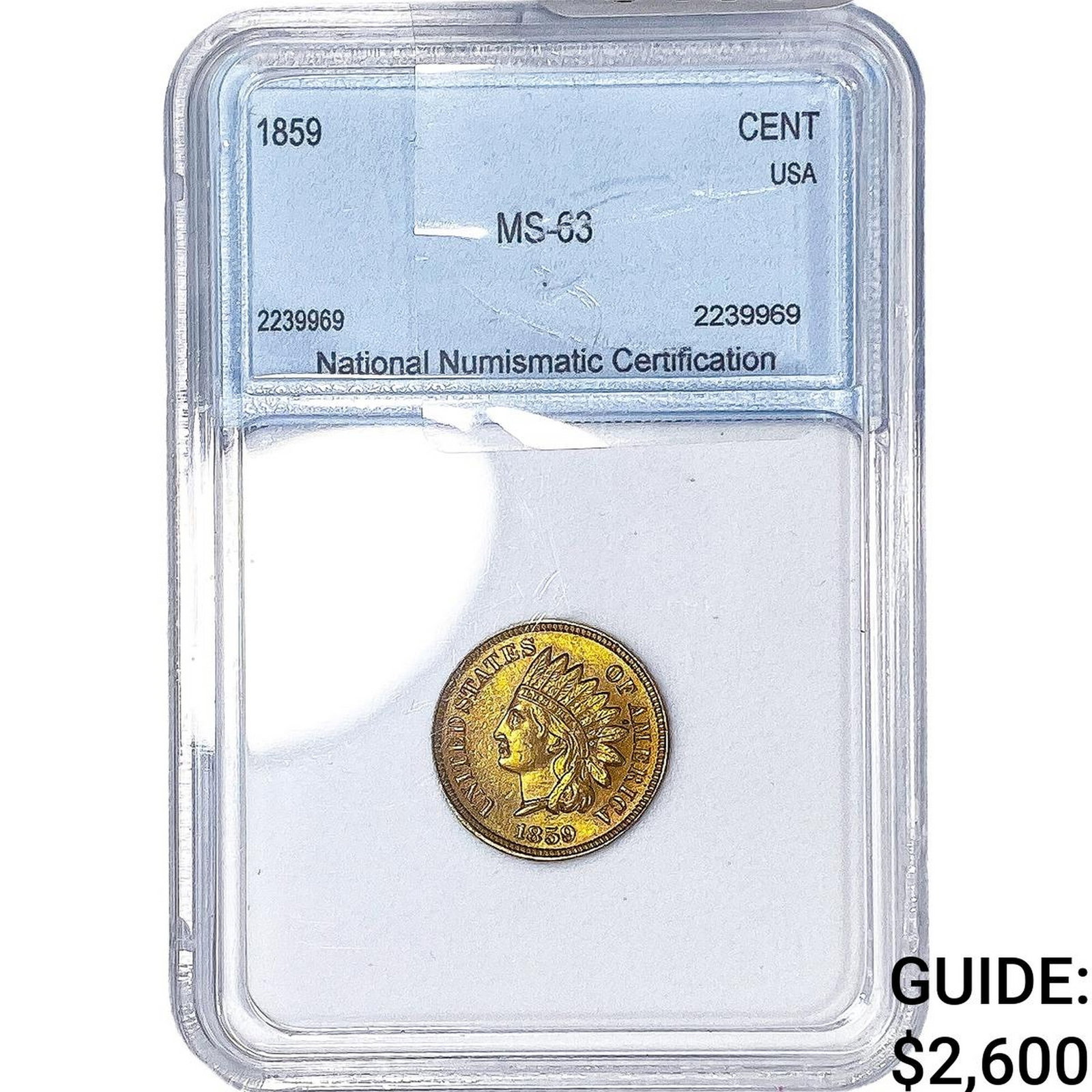 1859 Indian Head Cent NNC MS63: 1859 Indian Head Cent NNC MS63