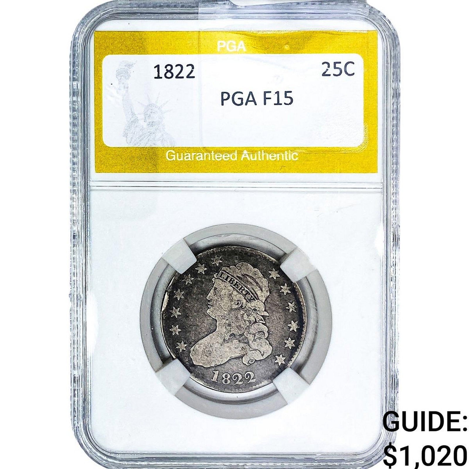 1822 Capped Bust Half Dollar PGA F15: 1822 Capped Bust Half Dollar PGA F15