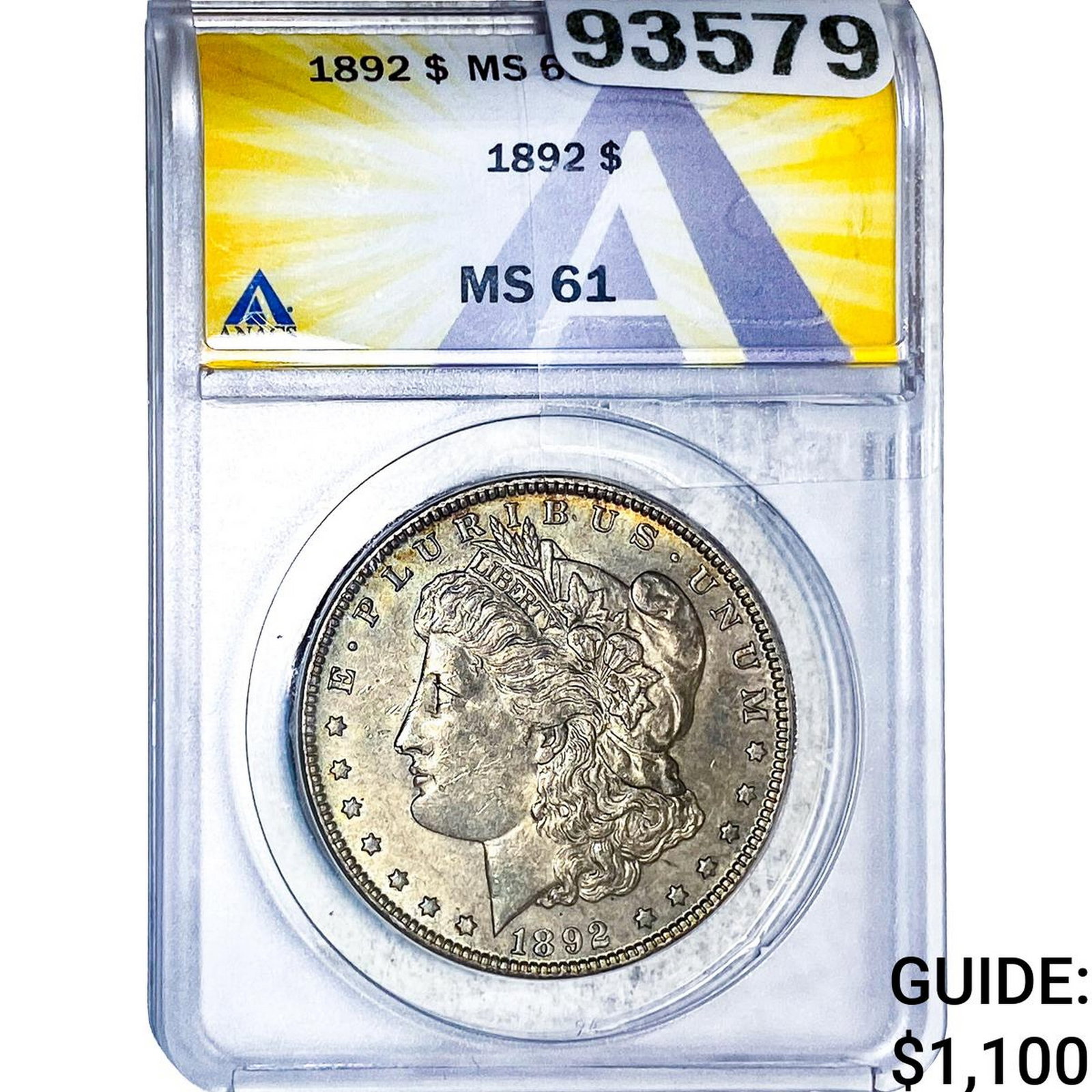 1892 Morgan Silver Dollar ANACS MS61 (1 of 2)
