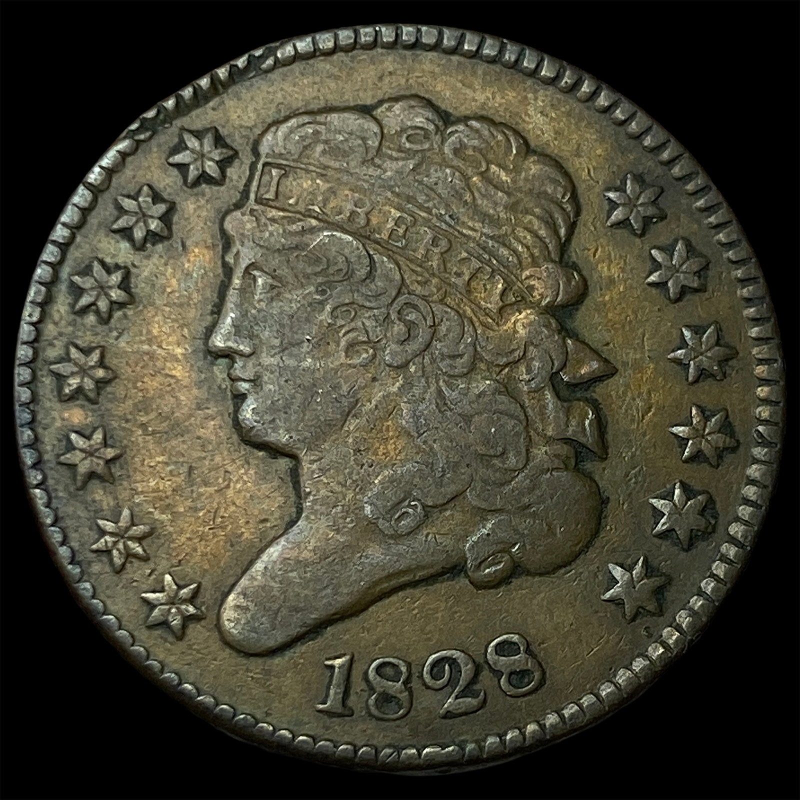 1828 Classic Head Half Cent LIGHTLY CIRCULATED: 1828 Classic Head Half Cent LIGHTLY CIRCULATED