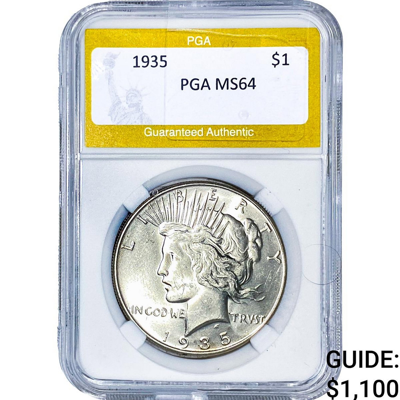 1935 Silver Peace Dollar PGA MS64: 1935 Silver Peace Dollar PGA MS64