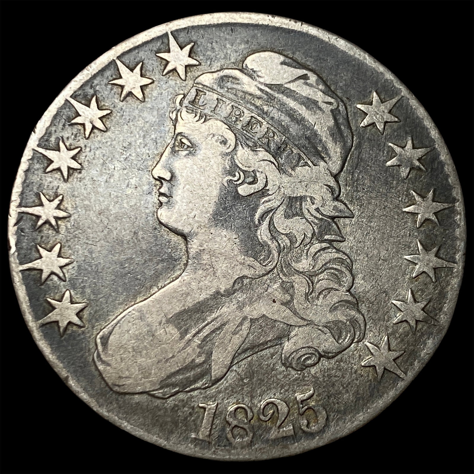 1825 Capped Bust Half Dollar LIGHTLY CIRCULATED (1 of 2)
