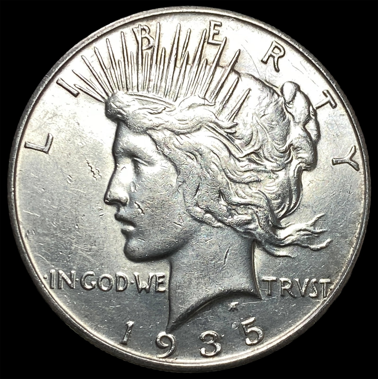 1935-S Silver Peace Dollar CLOSELY UNCIRCULATED (1 of 2)