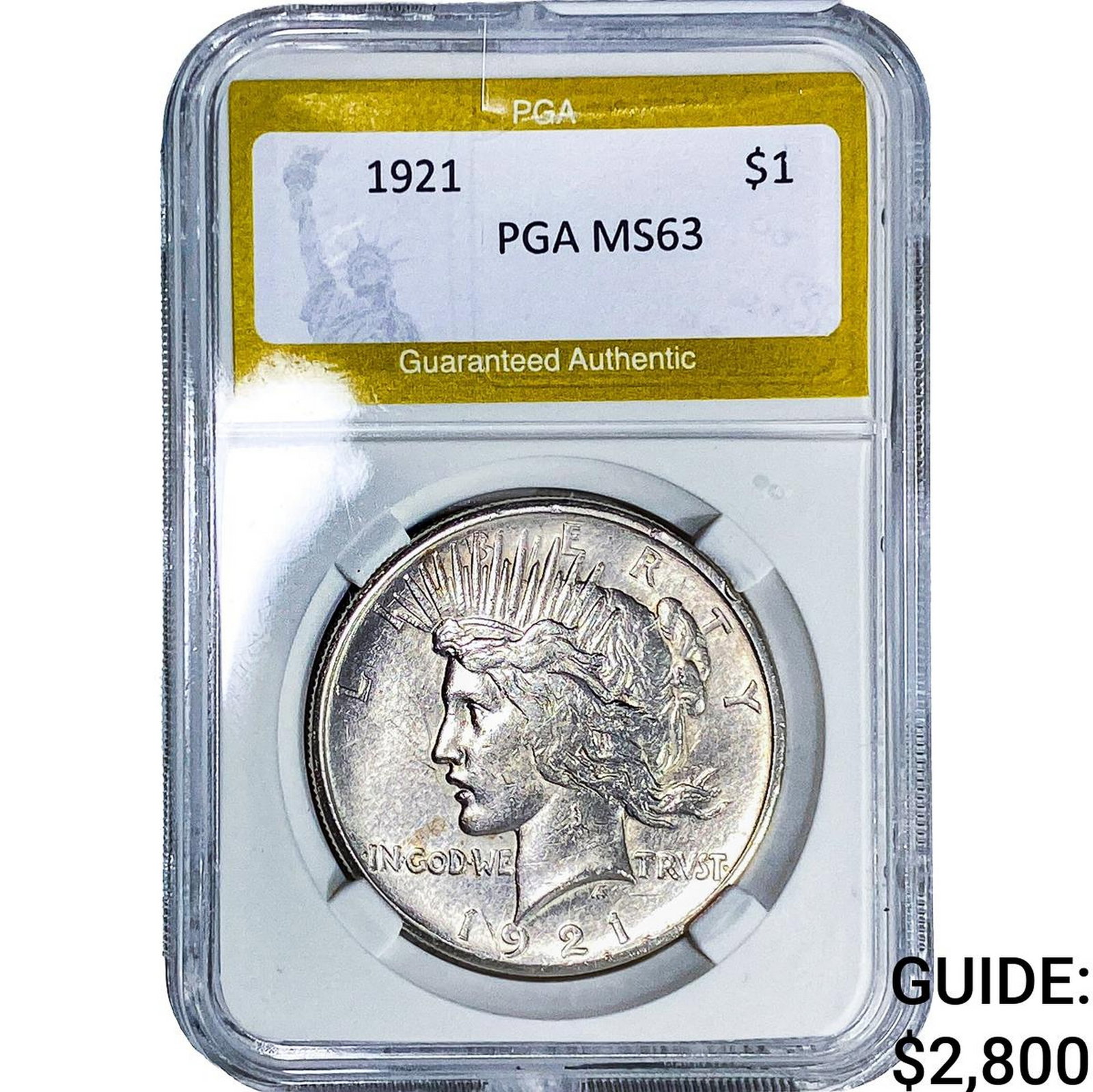 1921 Silver Peace Dollar PGA MS63 (1 of 2)