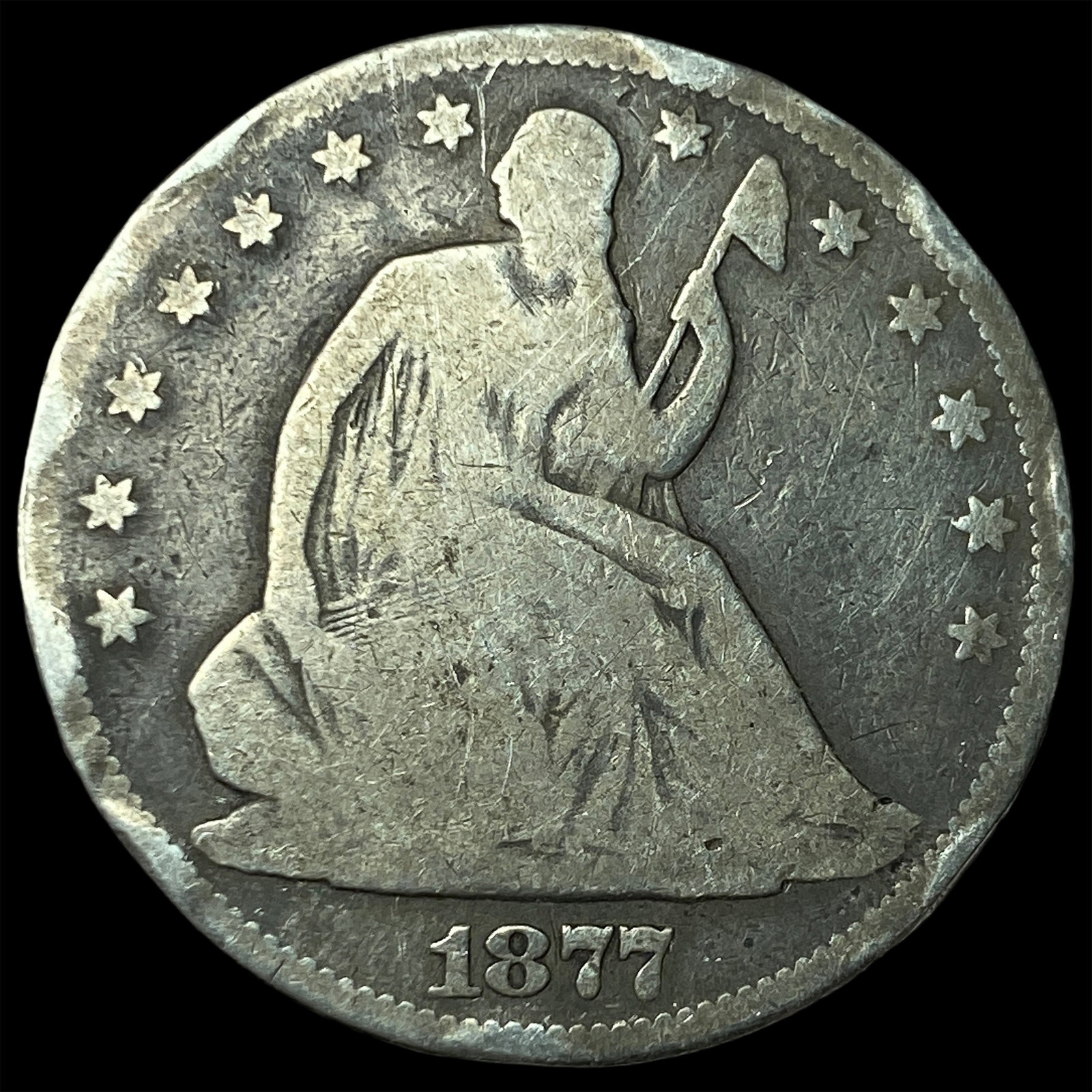 1877 Seated Liberty Half Dollar NICELY CIRCULATED: 1877 Seated Liberty Half Dollar NICELY CIRCULATED