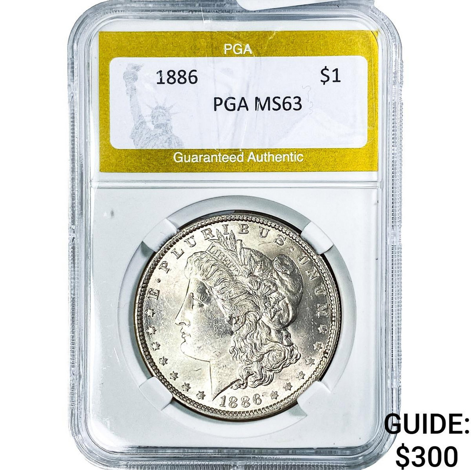 1886 Morgan Silver Dollar PGA MS63: 1886 Morgan Silver Dollar PGA MS63
