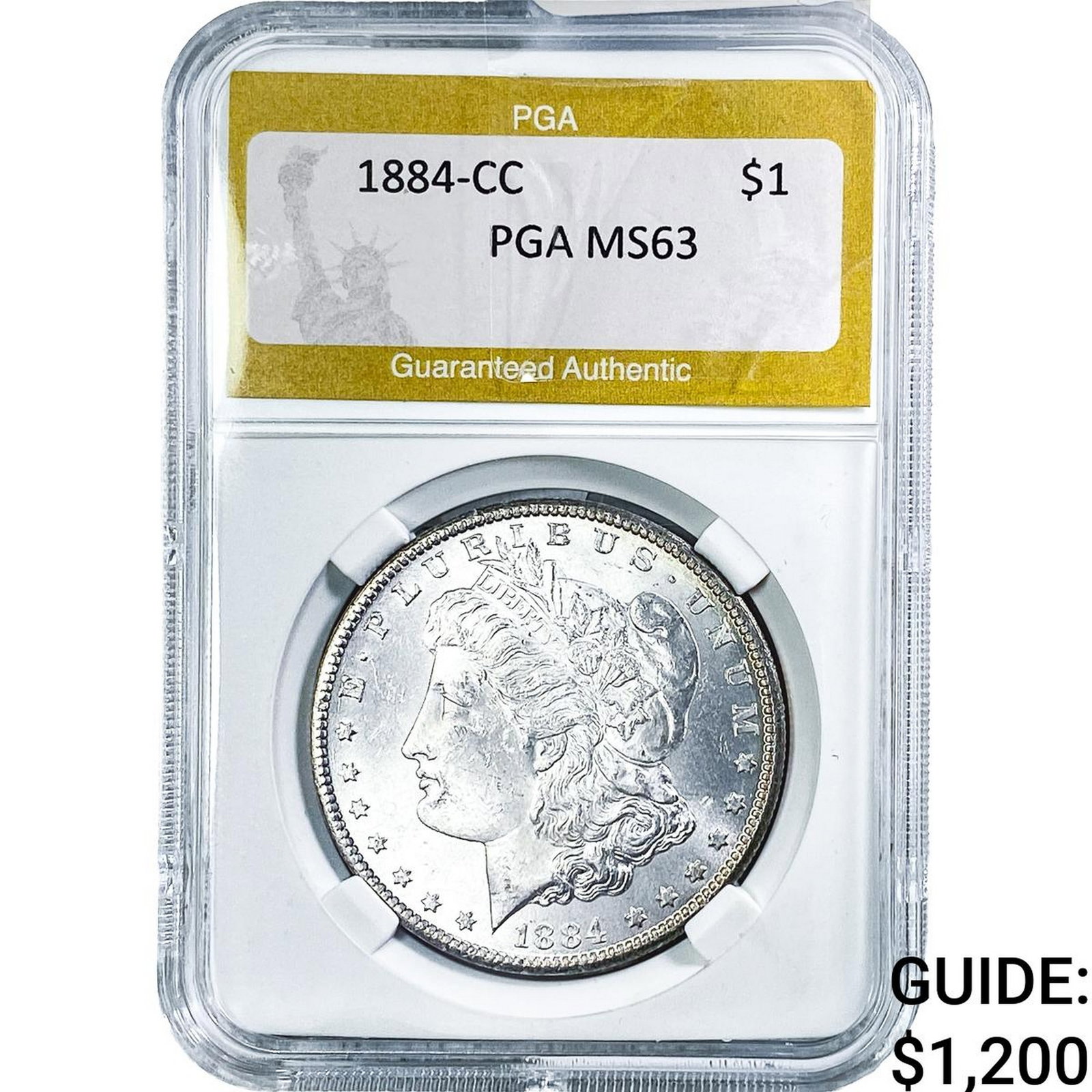 18884-CC Morgan Silver Dollar PGA MS63: 18884-CC Morgan Silver Dollar PGA MS63