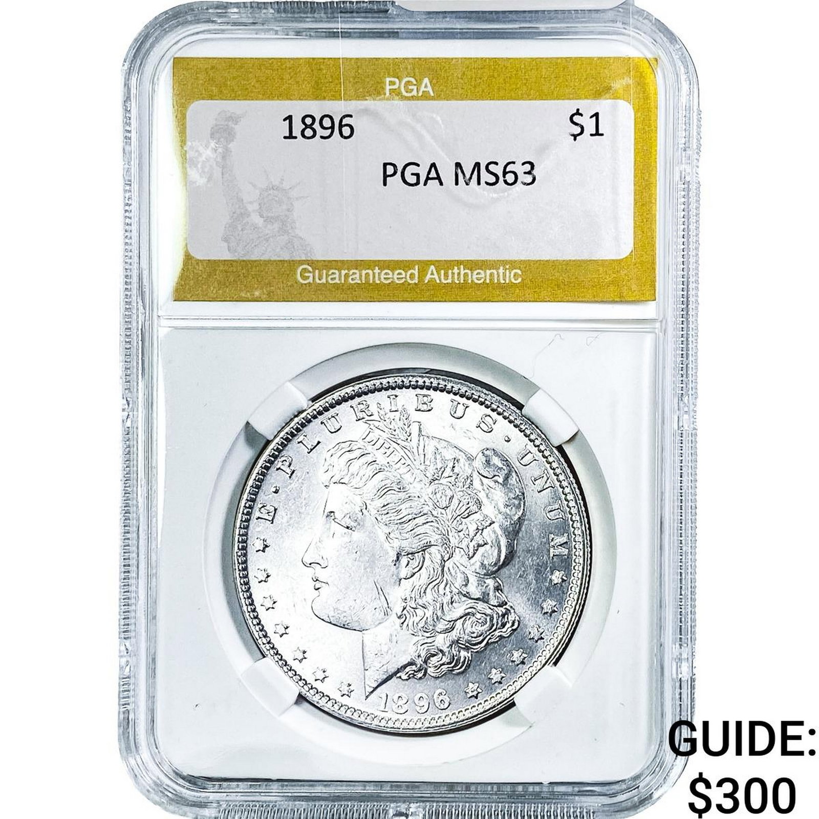 1896 Morgan Silver Dollar PGA MS63: 1896 Morgan Silver Dollar PGA MS63