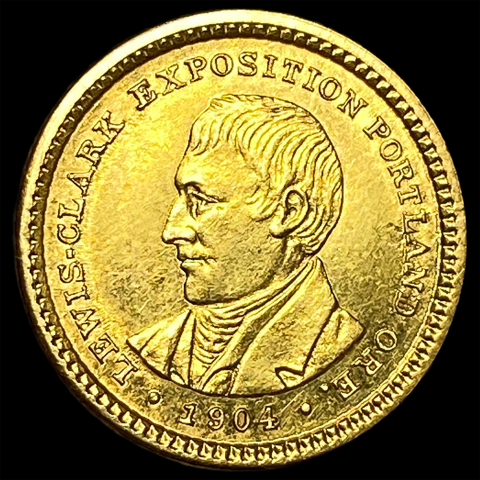 1904 Gold $1 Lewis and Clark Exposition CLOSELY UNCIRCULATED: 1904 Gold $1 Lewis and Clark Exposition CLOSELY UNCIRCULATED