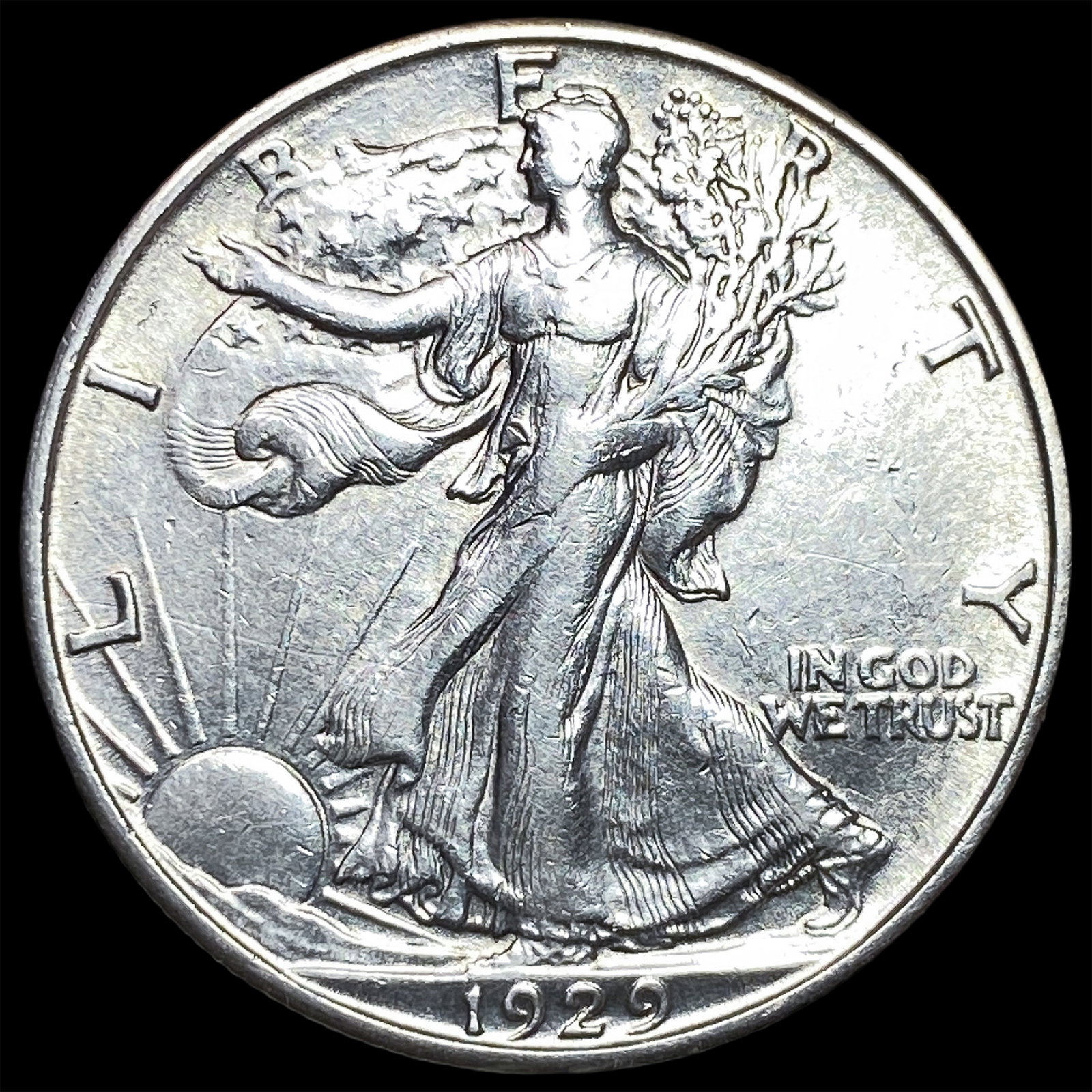 1929-D Silver Walking Liberty Half Dollar CLOSELY UNCIRCULATED: 1929-D Silver Walking Liberty Half Dollar CLOSELY UNCIRCULATED