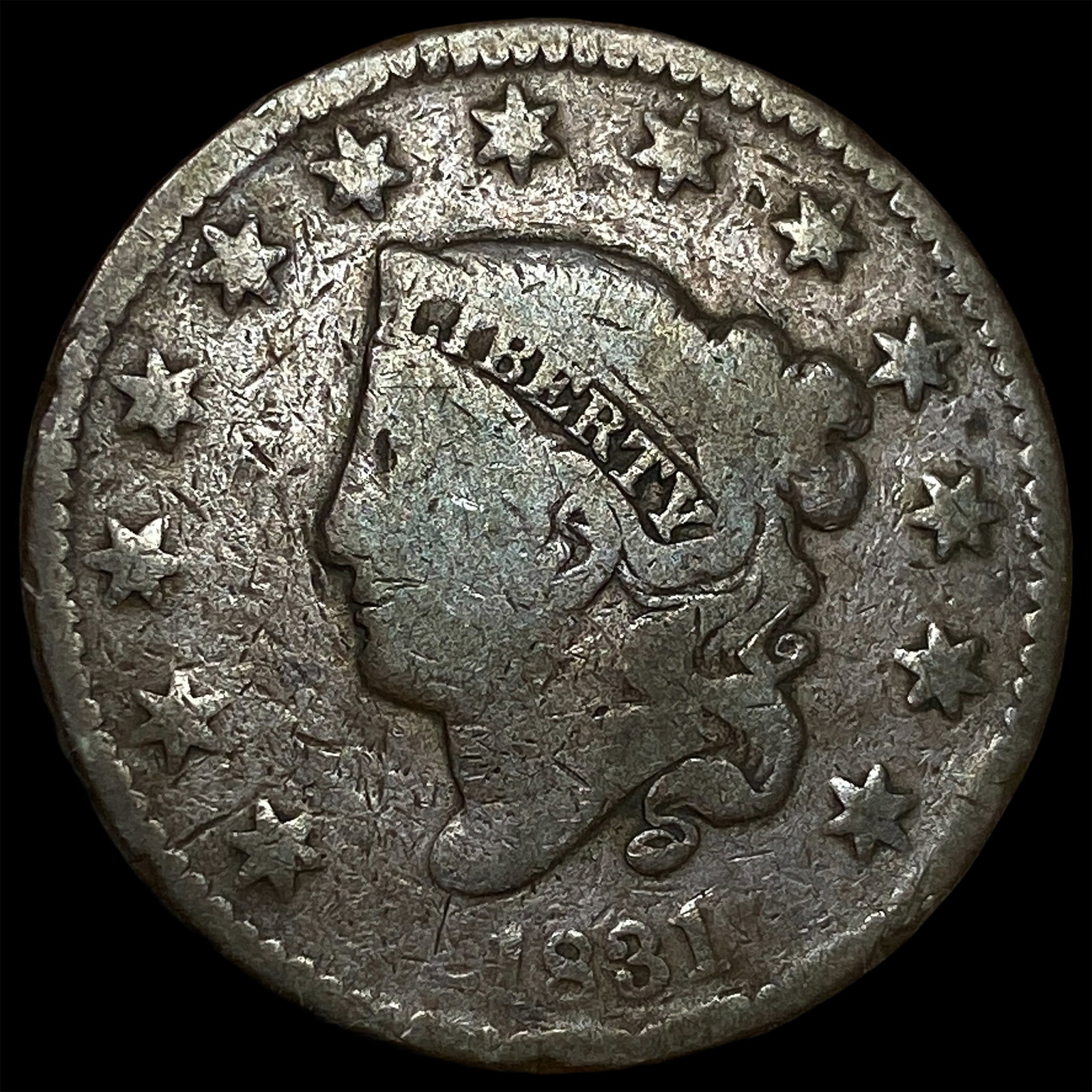 1831 Coronet Head Large Cent NICELY CIRCULATED: 1831 Coronet Head Large Cent NICELY CIRCULATED