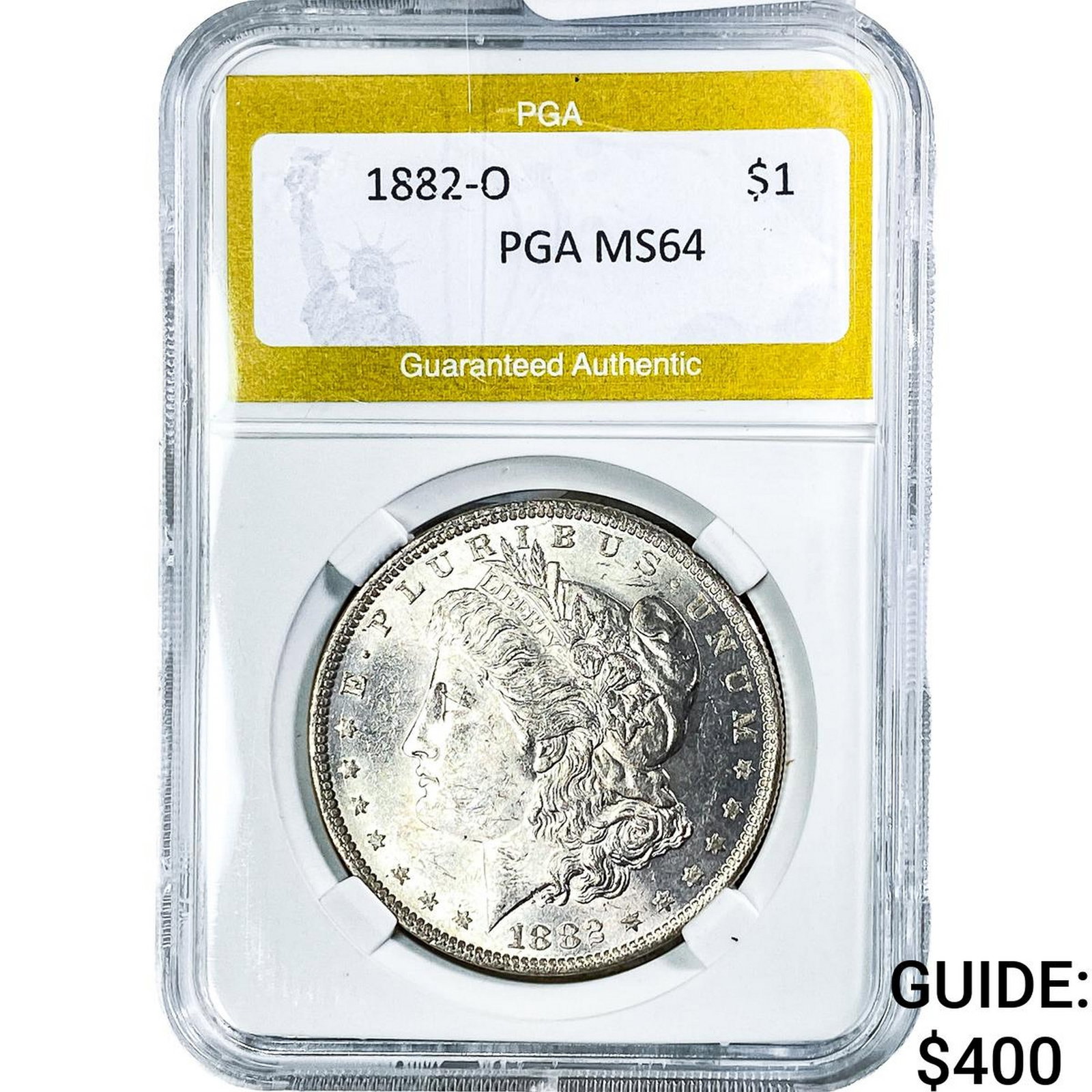 1882-O Morgan Silver Dollar PGA MS64: 1882-O Morgan Silver Dollar PGA MS64