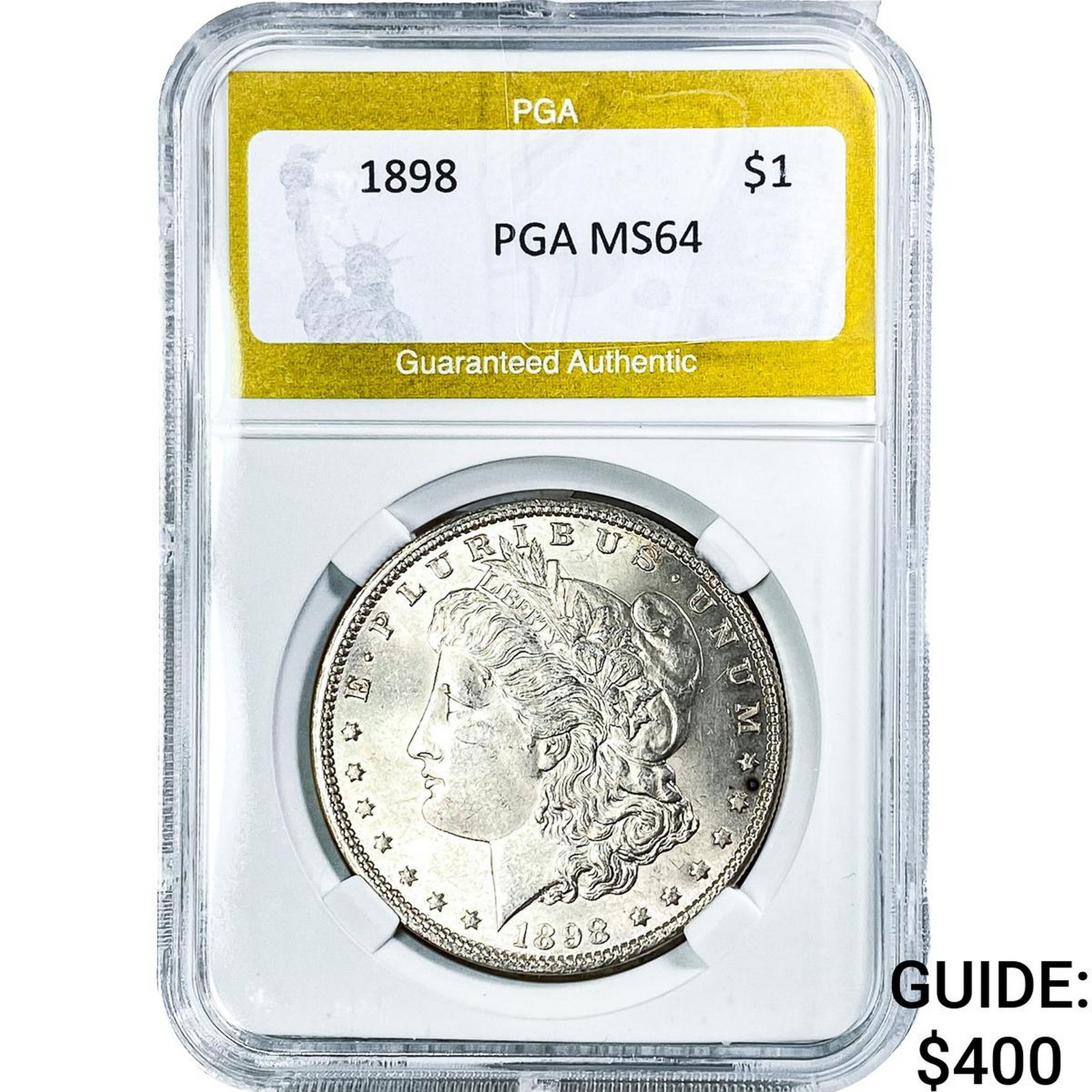 1898 Morgan Silver Dollar PGA MS64: 1898 Morgan Silver Dollar PGA MS64