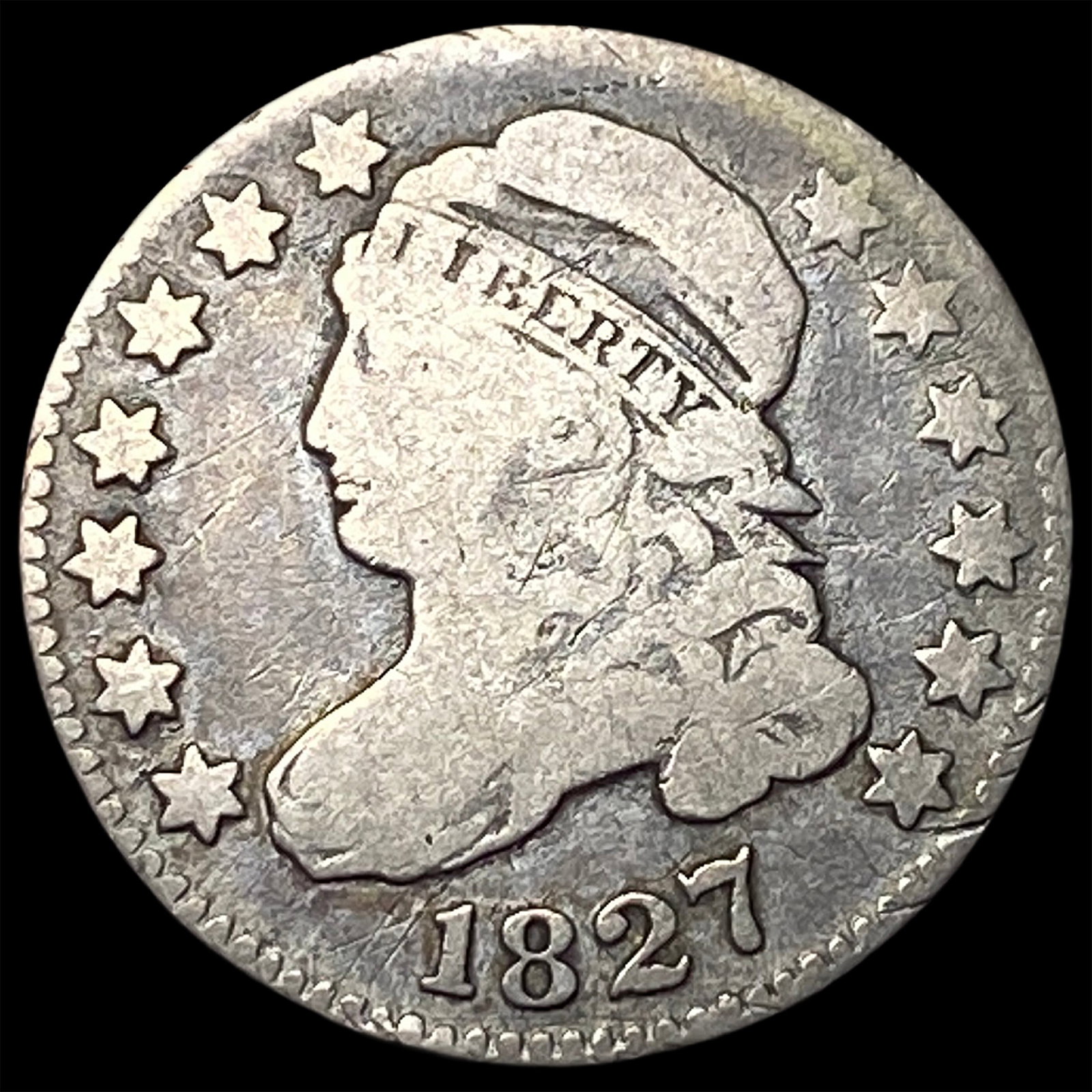 1827 Capped Bust Silver Dime NICELY CIRCULATED (1 of 2)