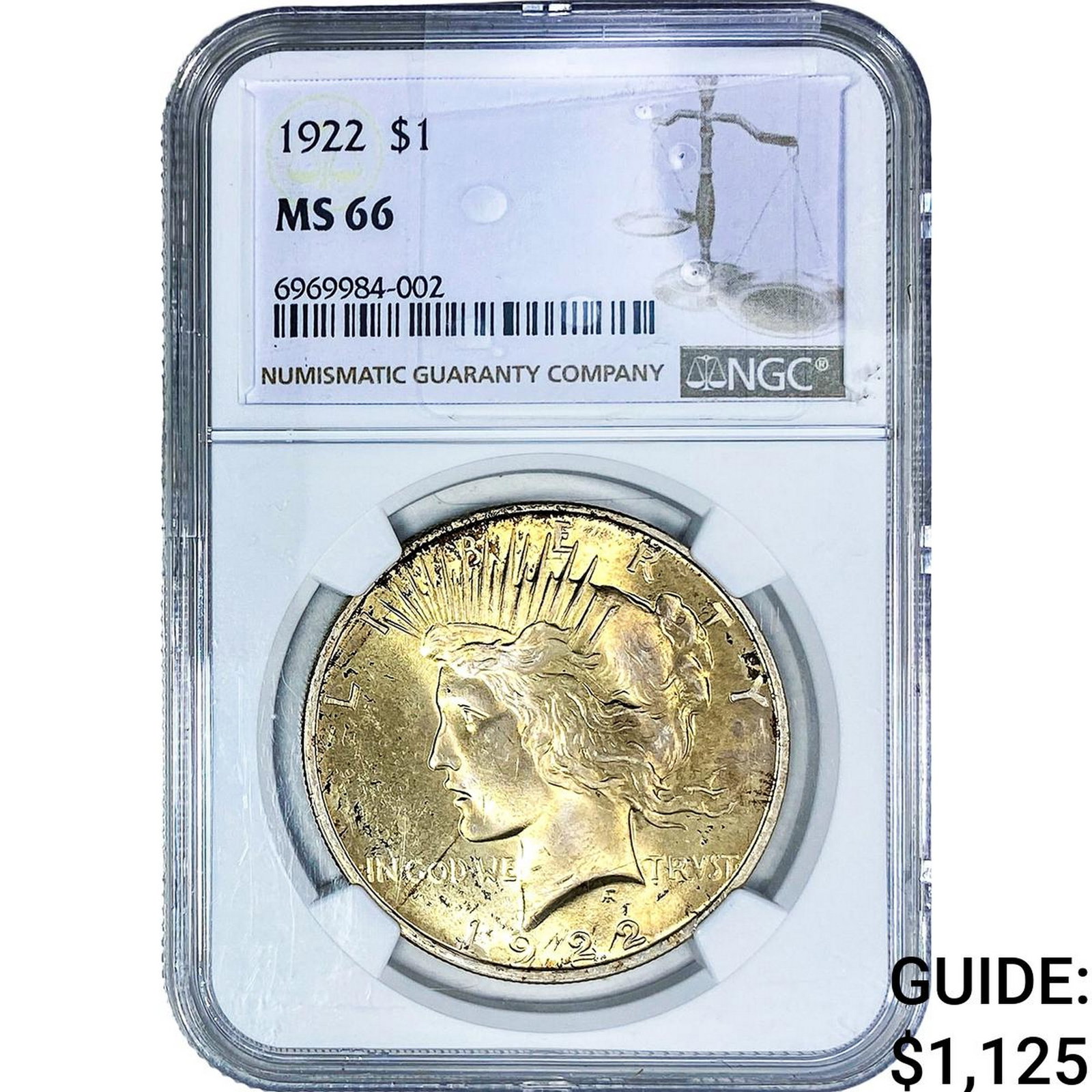 1922 Silver Peace Dollar NGC MS66 (1 of 2)