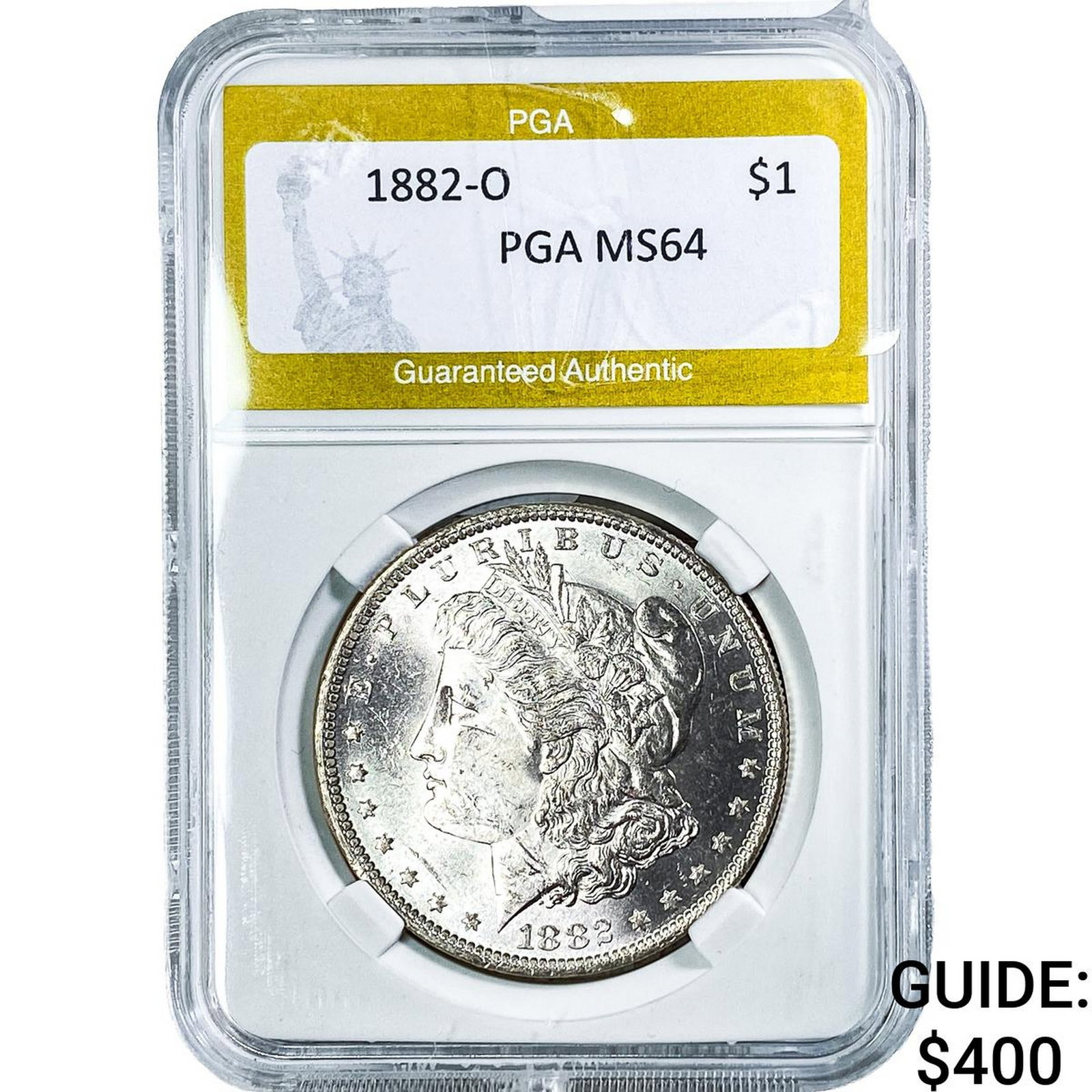 1882-O Morgan Silver Dollar PGA MS64: 1882-O Morgan Silver Dollar PGA MS64