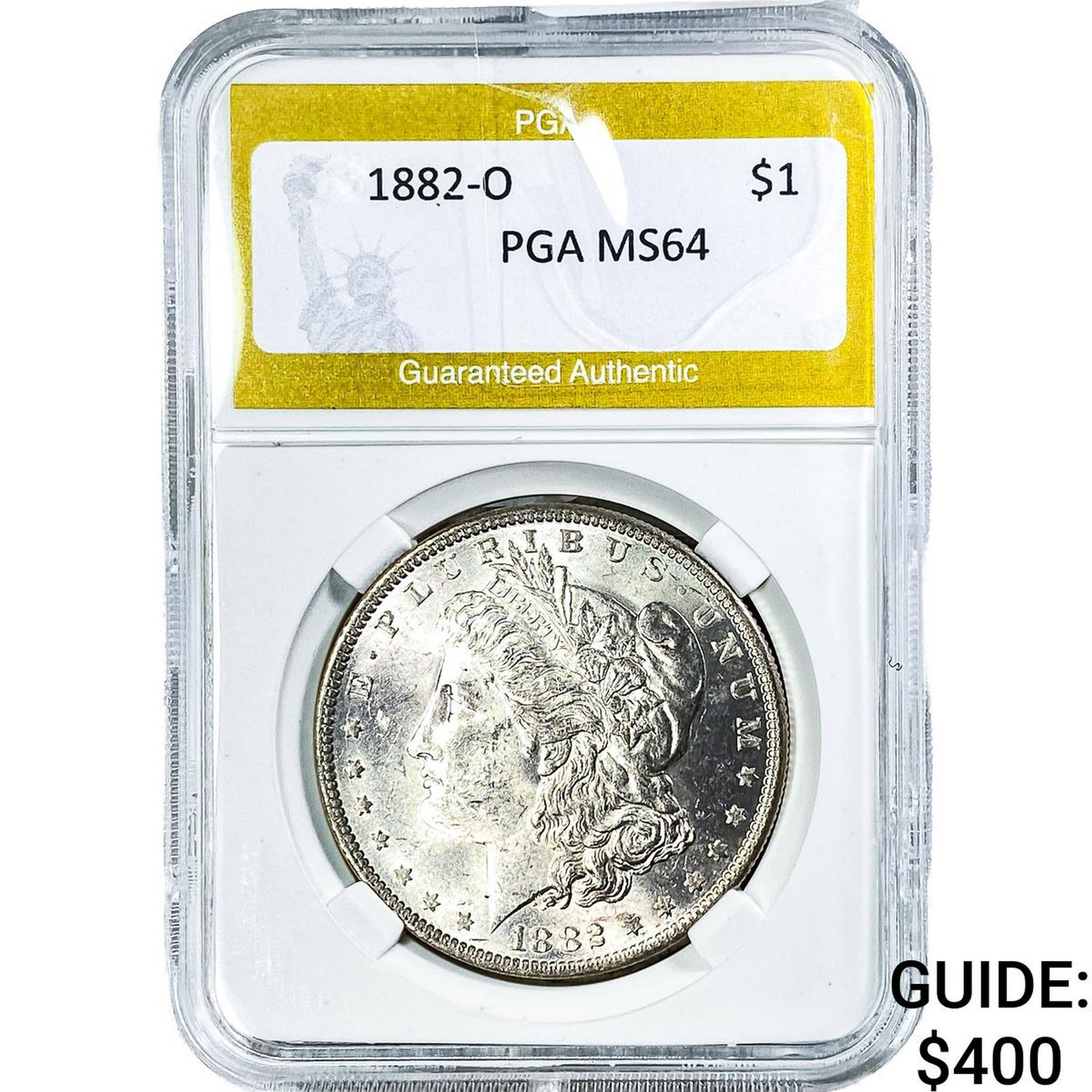 1882-O Morgan Silver Dollar PGA MS64: 1882-O Morgan Silver Dollar PGA MS64