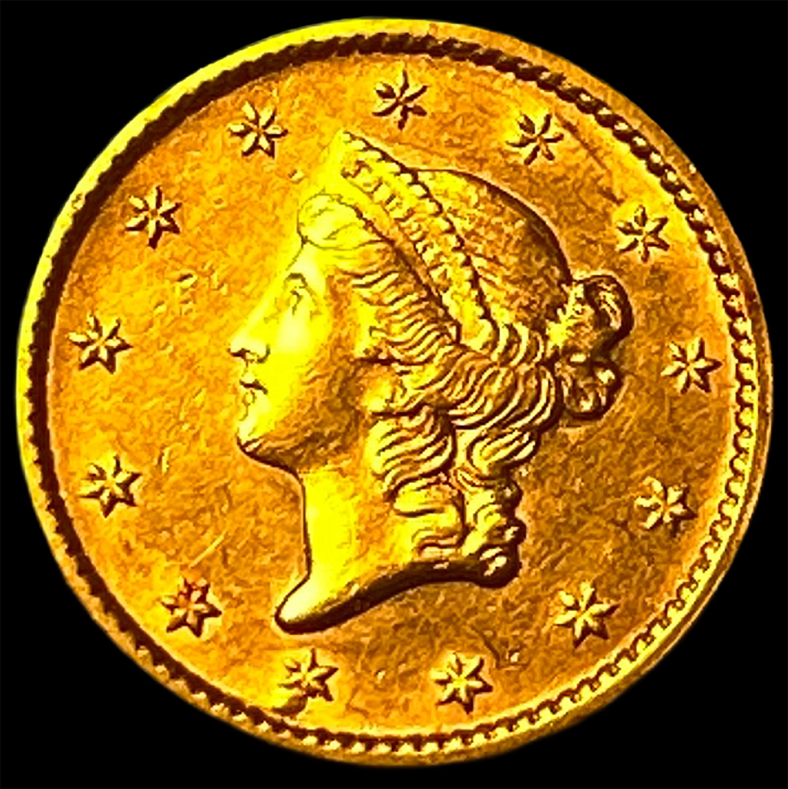 1852 Gold $1 Liberty Head Type 1 CHOICE AU: 1852 Gold $1 Liberty Head Type 1 CHOICE AU