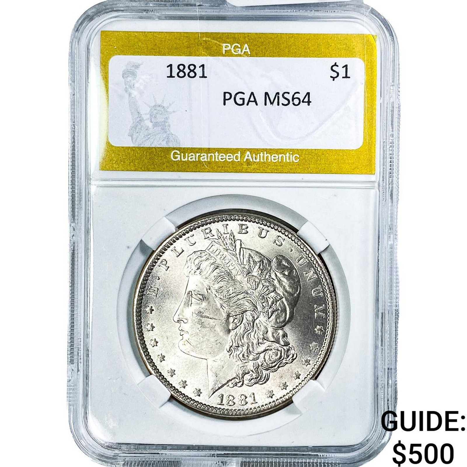 1881 Morgan Silver Dollar PGA MS64: 1881 Morgan Silver Dollar PGA MS64