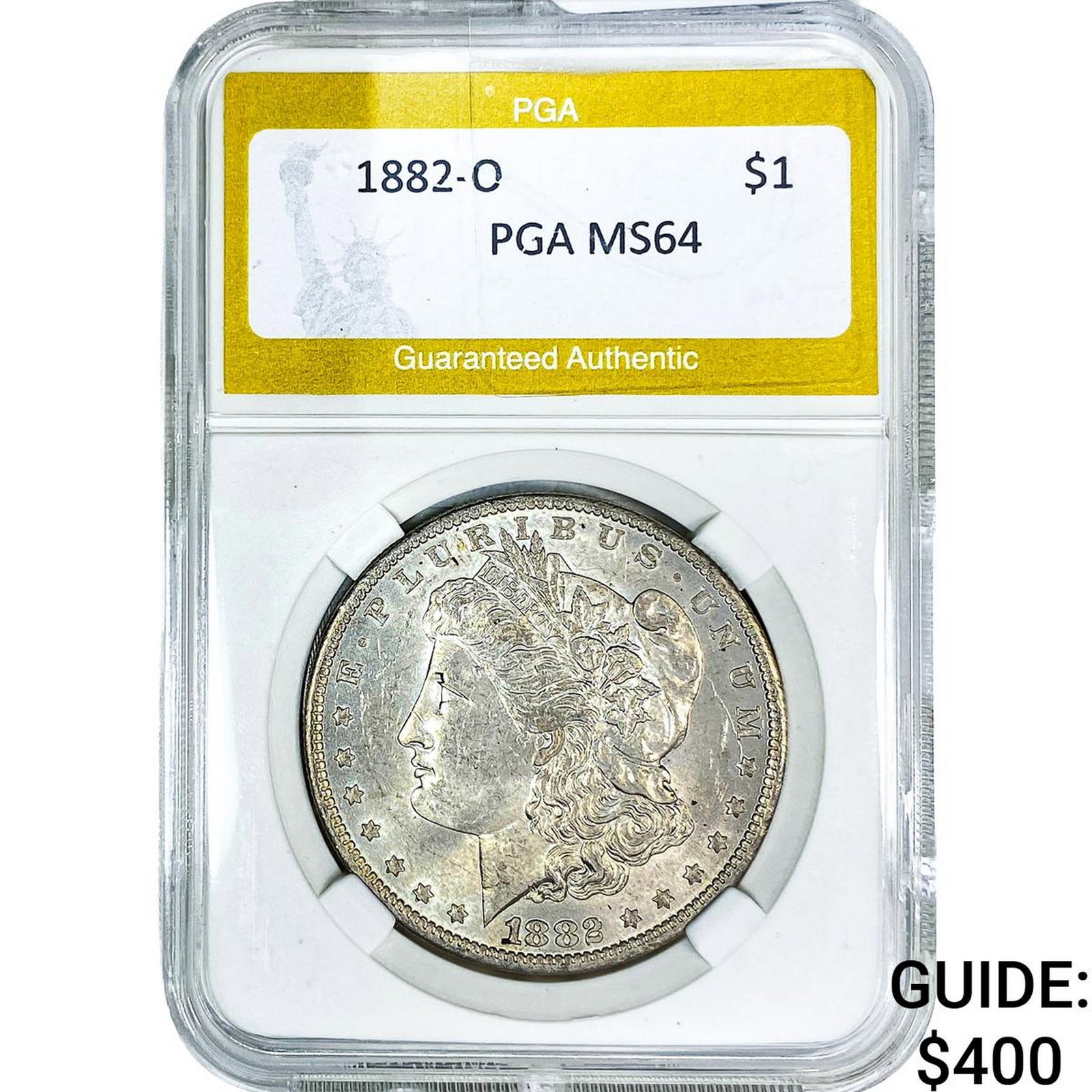 1882-O Morgan Silver Dollar PGA MS64: 1882-O Morgan Silver Dollar PGA MS64