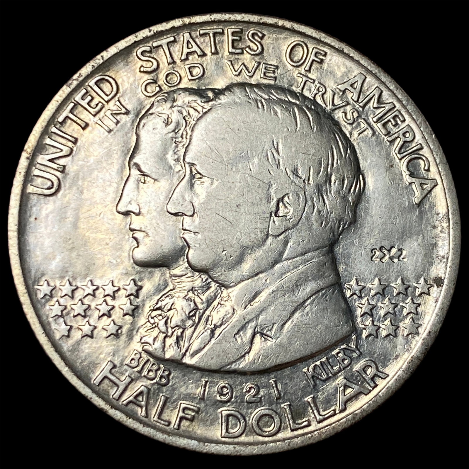 1921 Silver Alabama Half Dollar 2x2 NEARLY UNCIRCULATED: 1921 Silver Alabama Half Dollar 2x2 NEARLY UNCIRCULATED