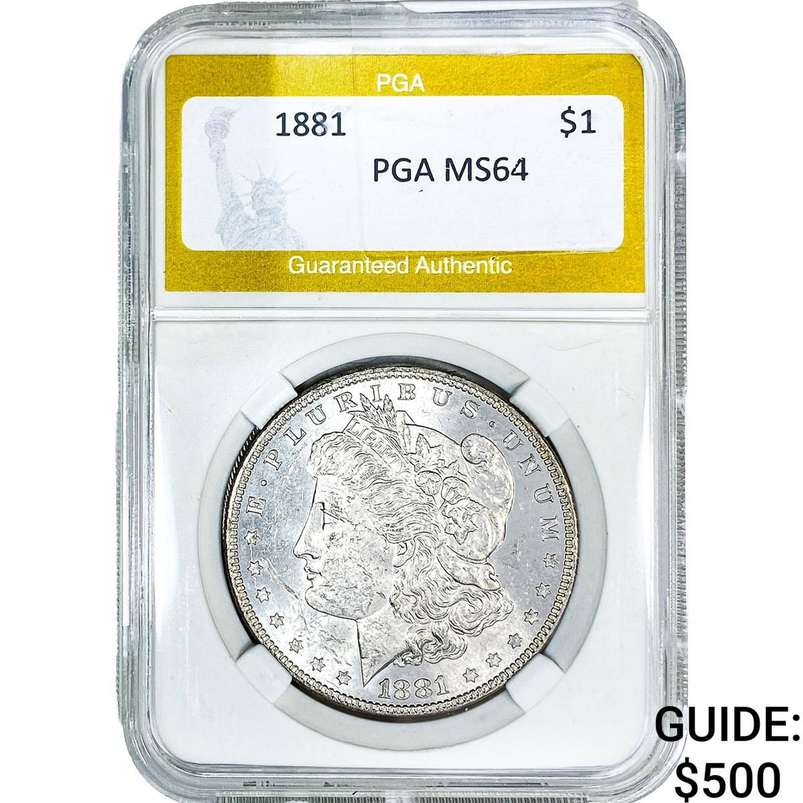 1881 Morgan Silver Dollar PGA MS64: 1881 Morgan Silver Dollar PGA MS64
