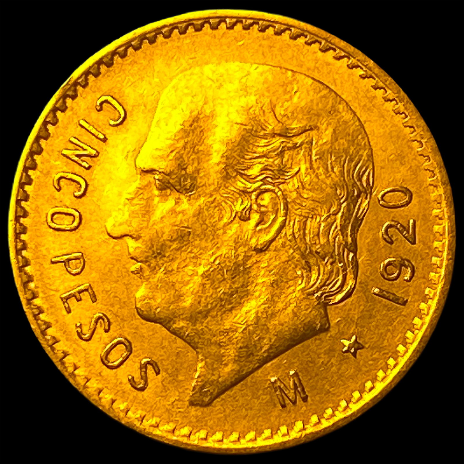1920 Mexico .1206oz Gold 5 Pesos CHOICE AU (1 of 2)