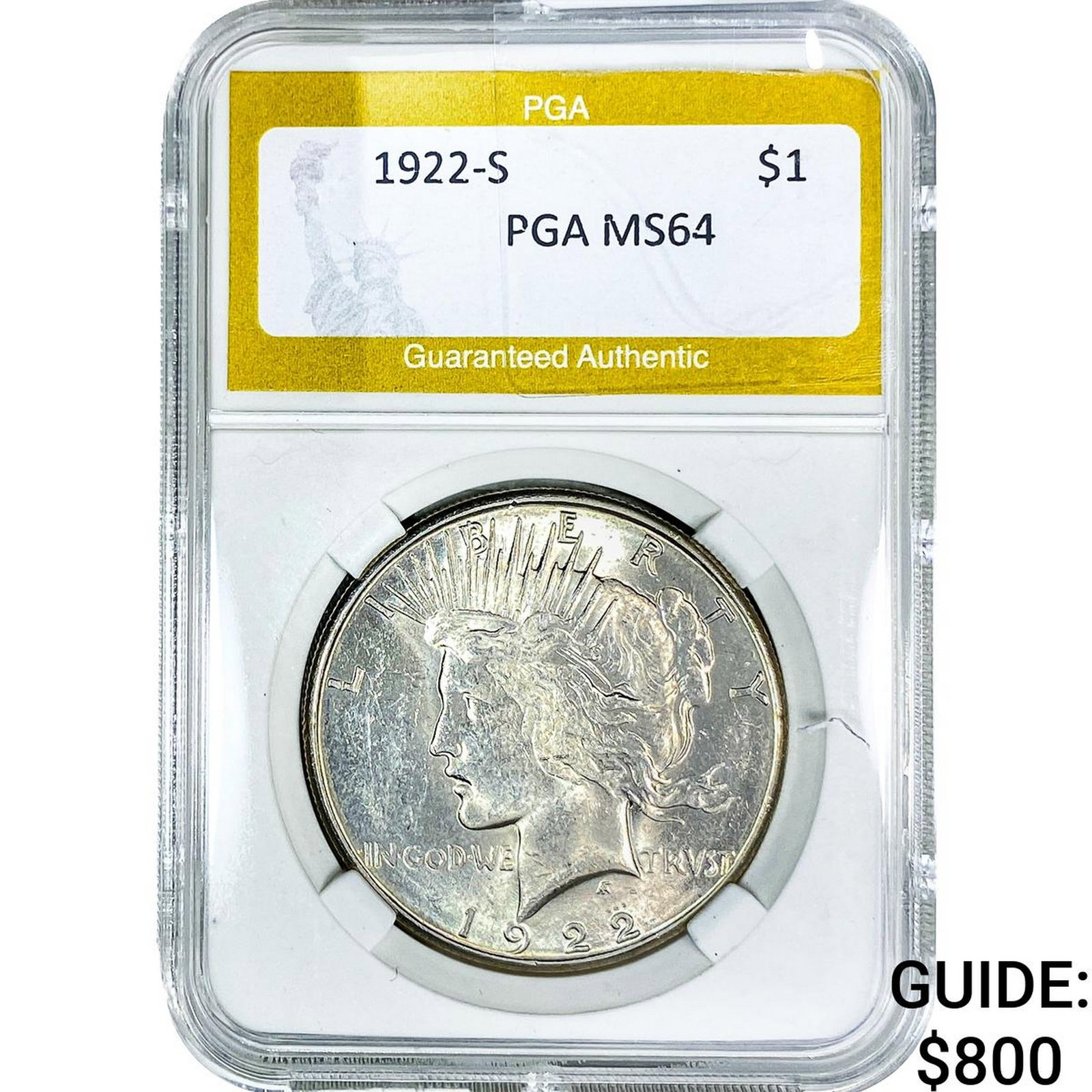 1922-S Silver Peace Dollar PGA MS64 (1 of 2)